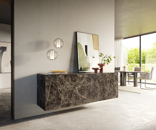 Komoda Cuor 180x45 cm, material: keramika Emperador Extra Lucidato