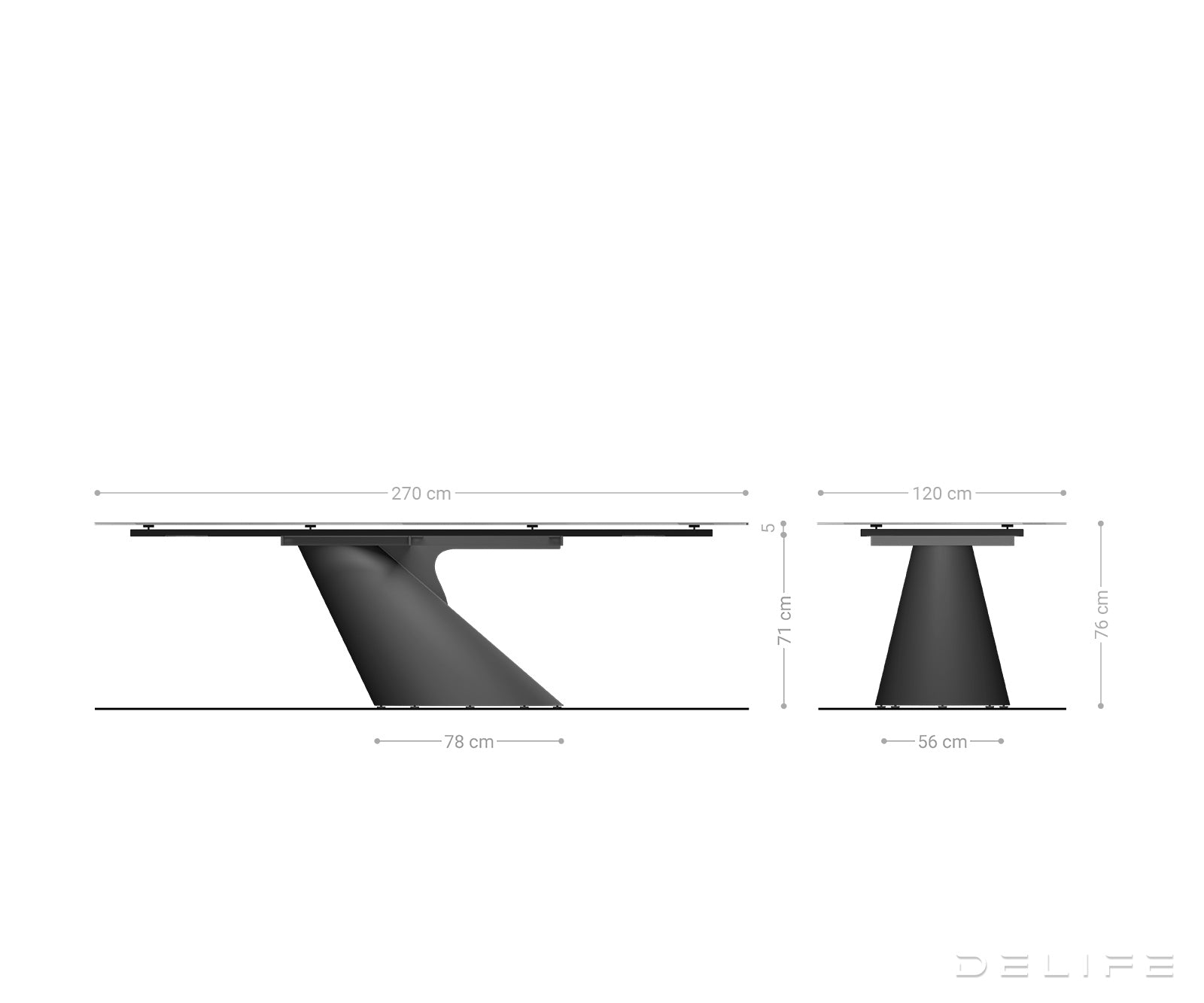 Blagovaonski stol Edge 270x120cm, Materijal: Bagrem