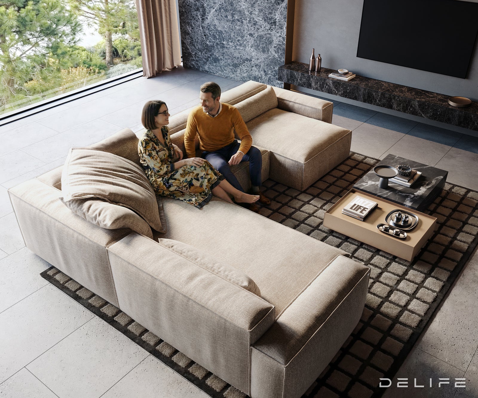 Modularna sedežna garnitura Freestyle 360x290 cm, Material: Tkanina