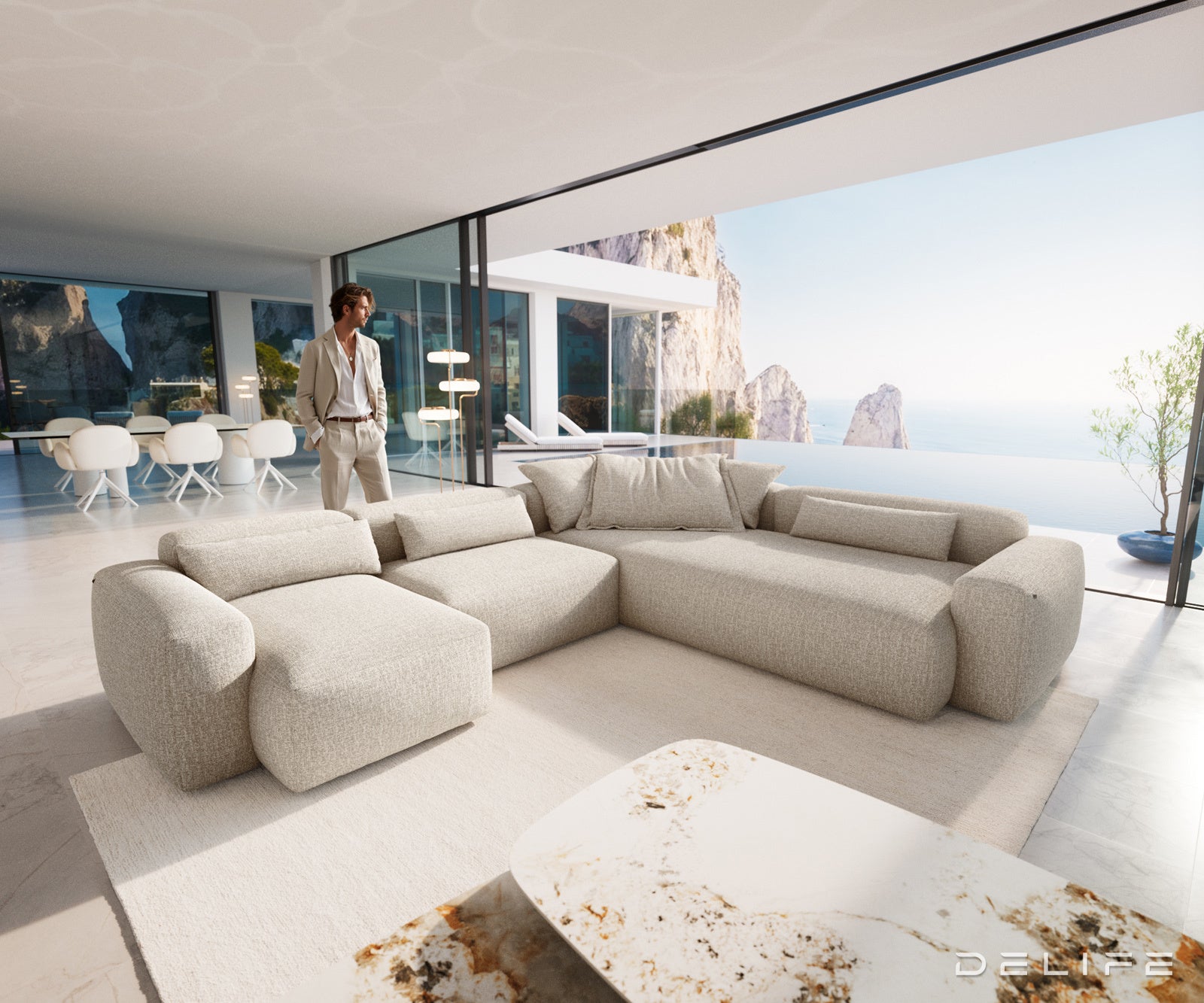 Modularna sedežna garnitura Freestyle 360x290 cm, Material: Tkanina