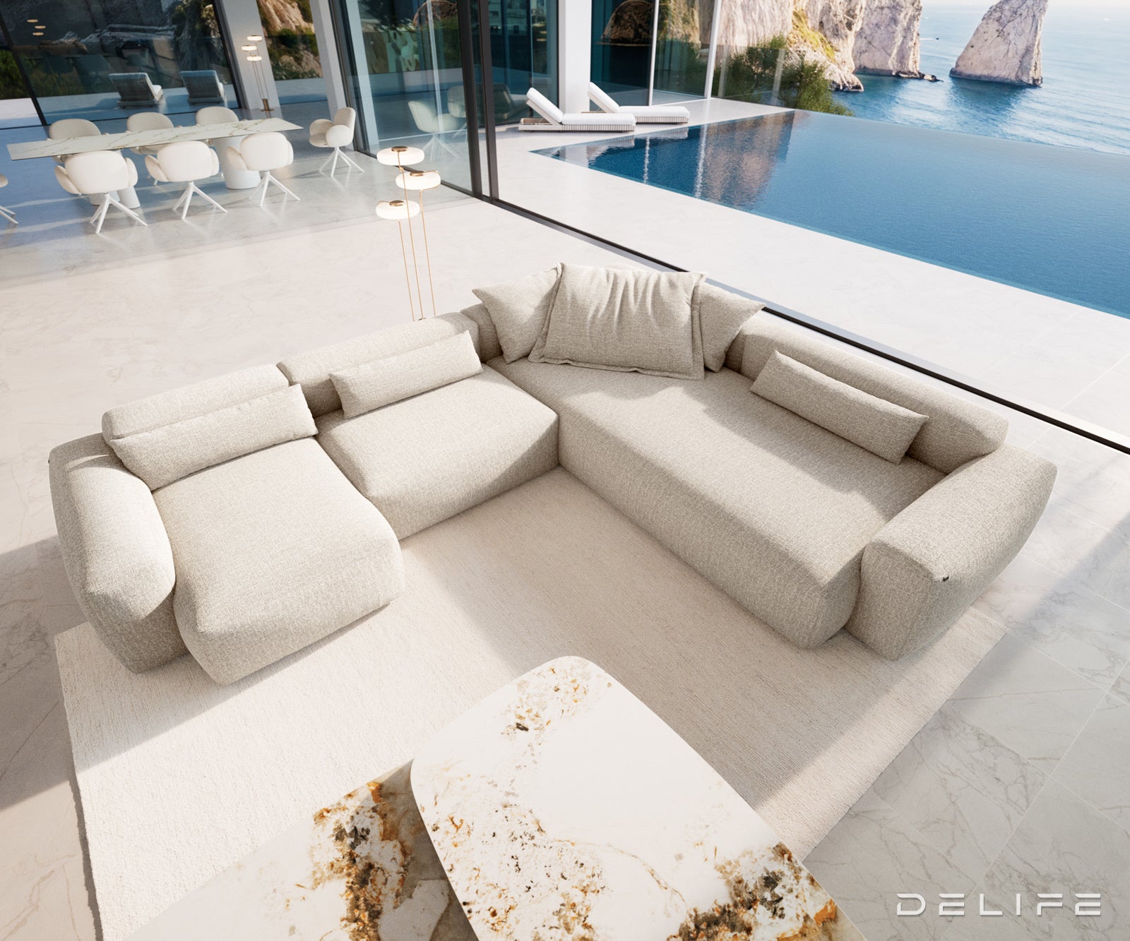 Modularna sedežna garnitura Freestyle 360x290 cm, Material: Tkanina