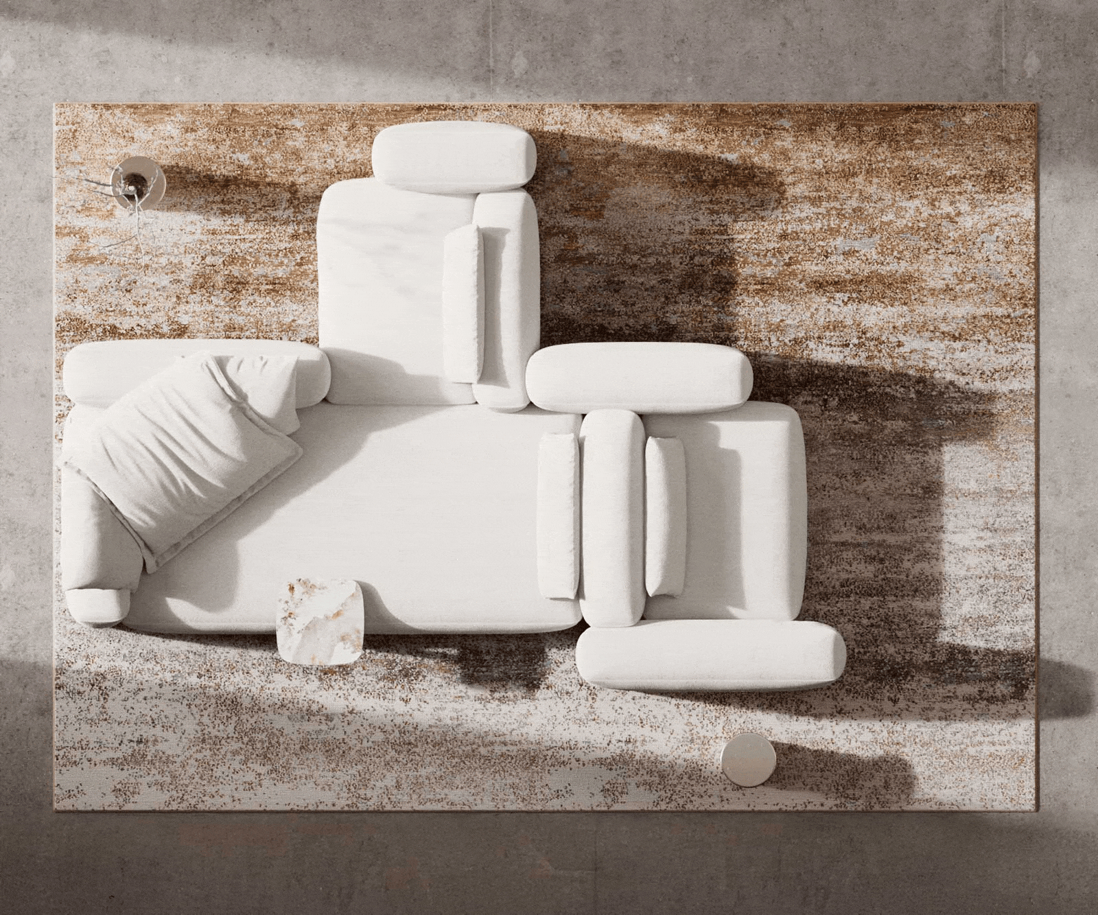 Modularna sedežna garnitura Freestyle 360x290 cm, Material: Bouclé