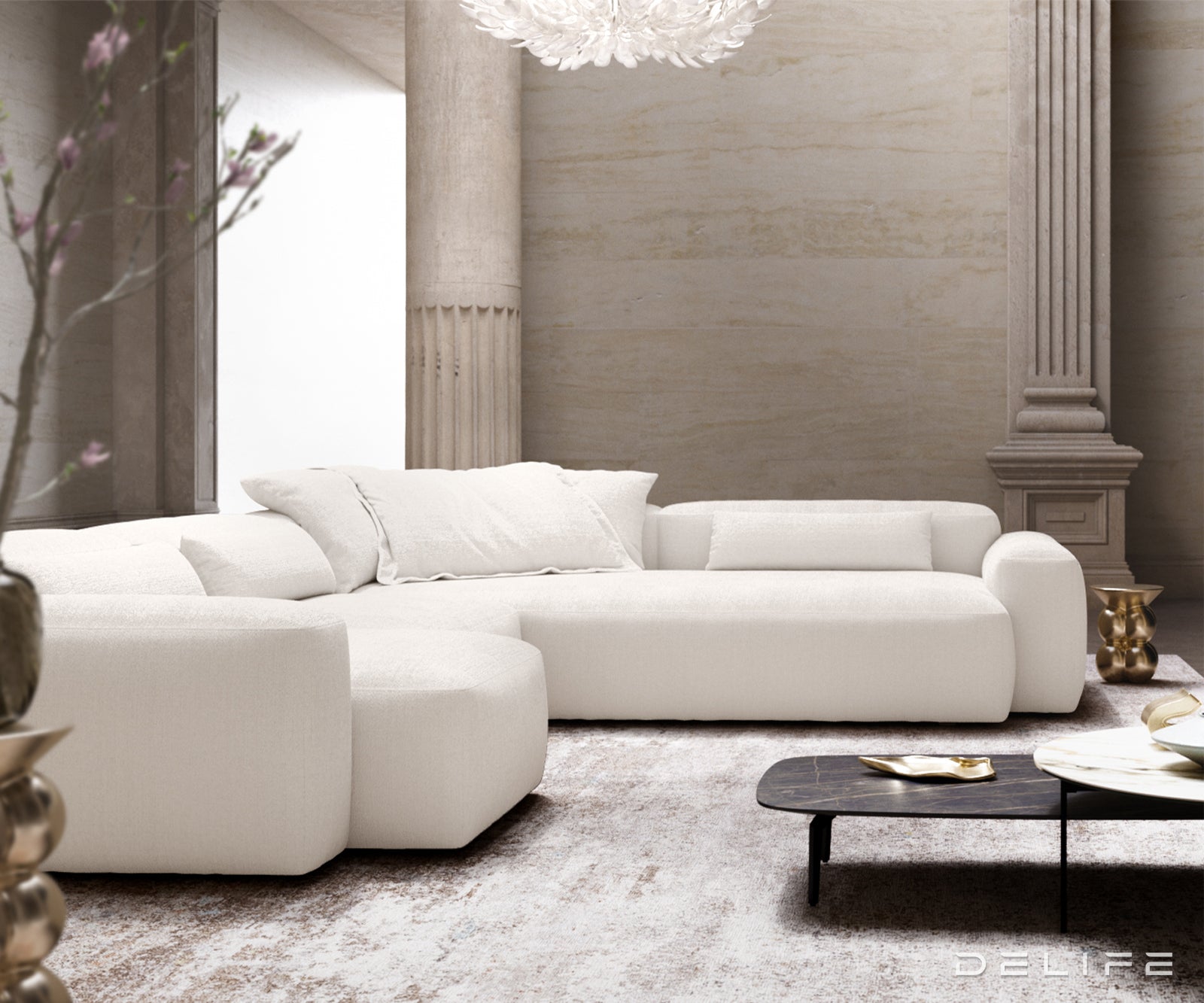 Modularna sedežna garnitura Freestyle 360x290 cm, Material: Bouclé