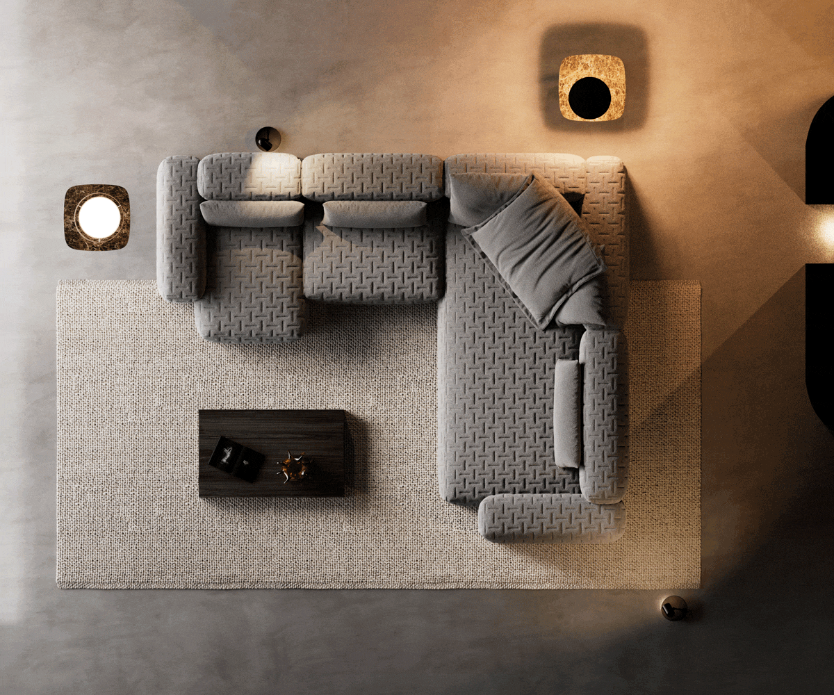 Modularna sedežna garnitura Freestyle 360x290 cm, Material: Strukturirana tkanina