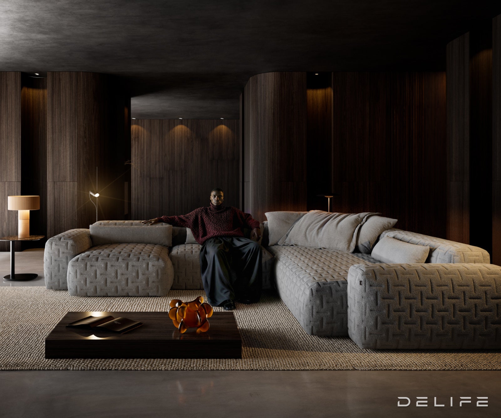 Modularna sedežna garnitura Freestyle 360x290 cm, Material: Strukturirana tkanina