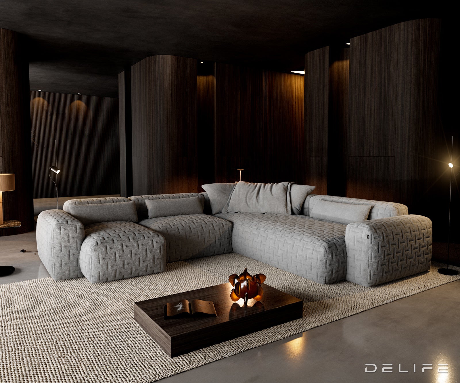 Modularna sedežna garnitura Freestyle 360x290 cm, Material: Strukturirana tkanina