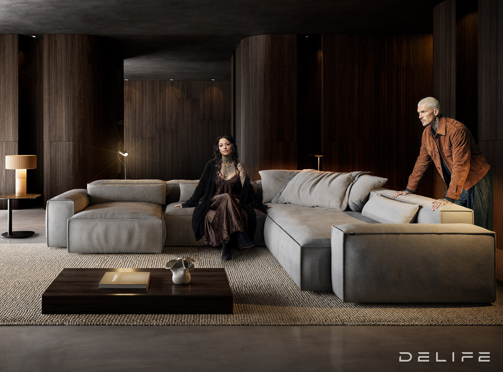 Modularna sedežna garnitura Freestyle 360x290 cm, Material: Strukturirana tkanina