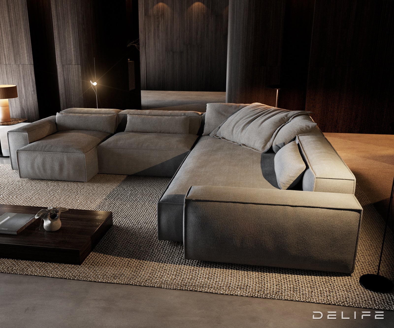 Modularna sedežna garnitura Freestyle 360x290 cm, Material: Strukturirana tkanina