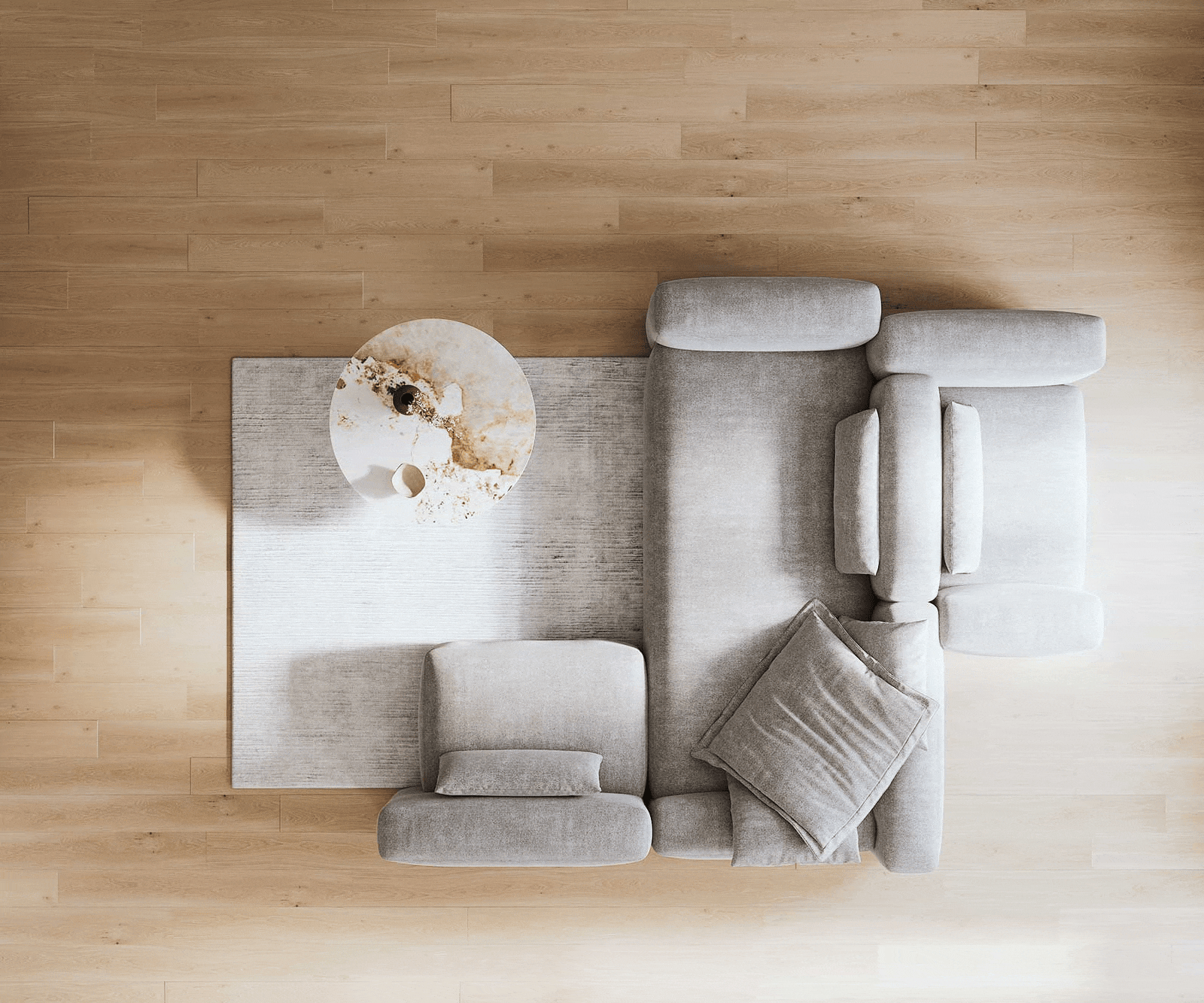 Modularna sedežna garnitura Freestyle 360x290 cm, Material: Strukturirana tkanina