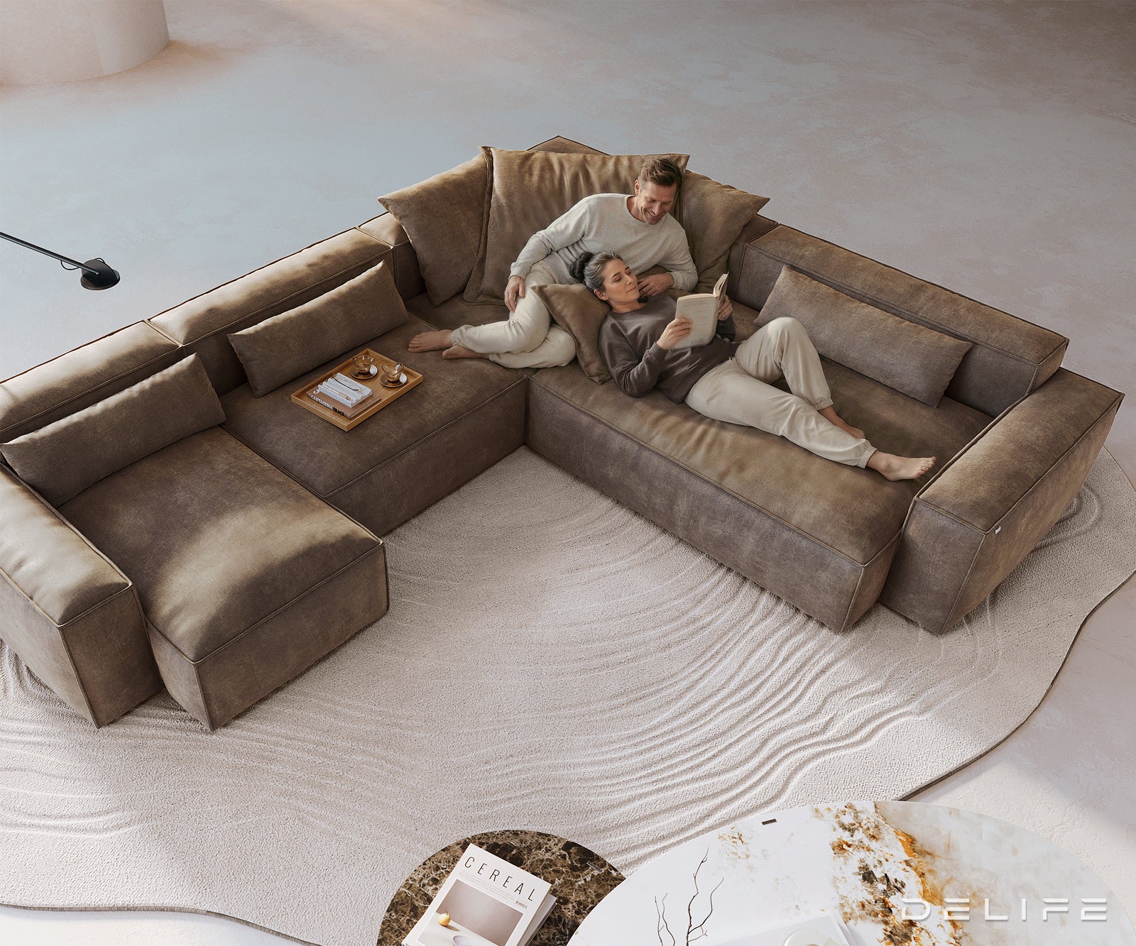 Modularna sedežna garnitura Freestyle 360x290 cm, Material: Mikrofibra