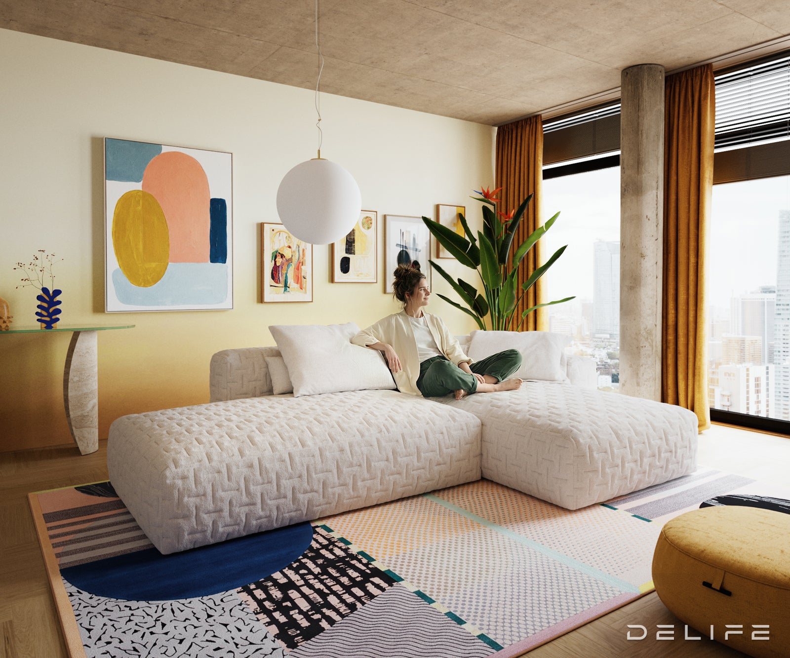 Modularna sedežna garnitura Freestyle 310x200 cm, Material: Bouclé