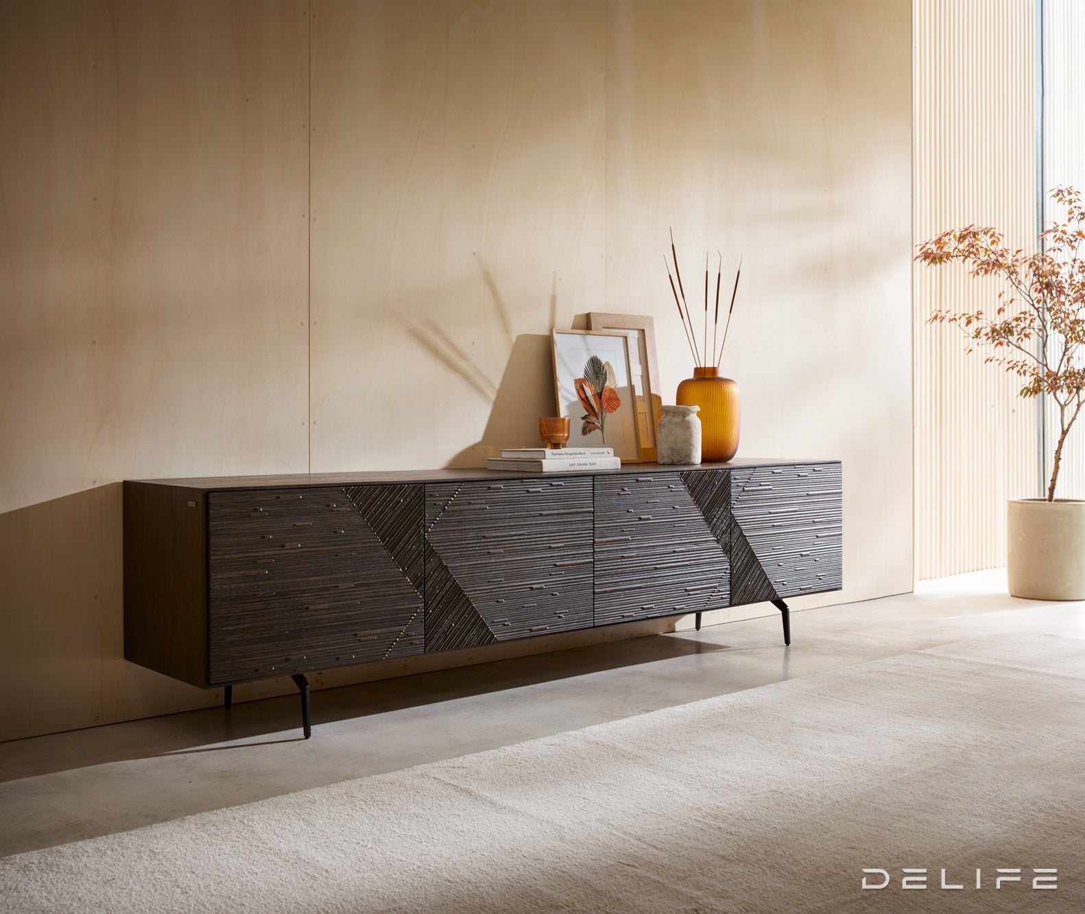 Tv komoda Tereos 220x45cm, material: jesen