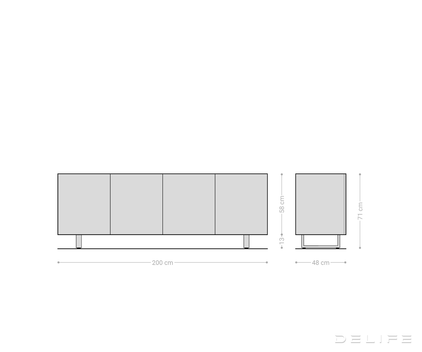 Komoda Ashara 200x48cm, Material: Jasen