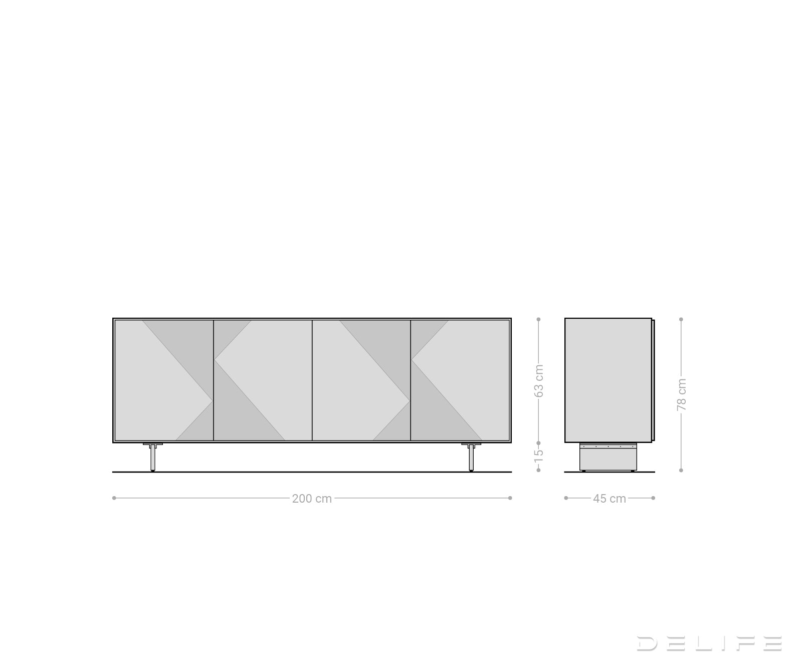 Omara Tereos 200x45 cm, Material: Hrast