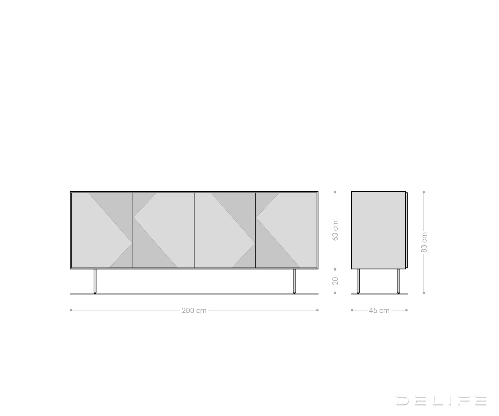 Omara Tereos 200x45 cm, Material: Hrast