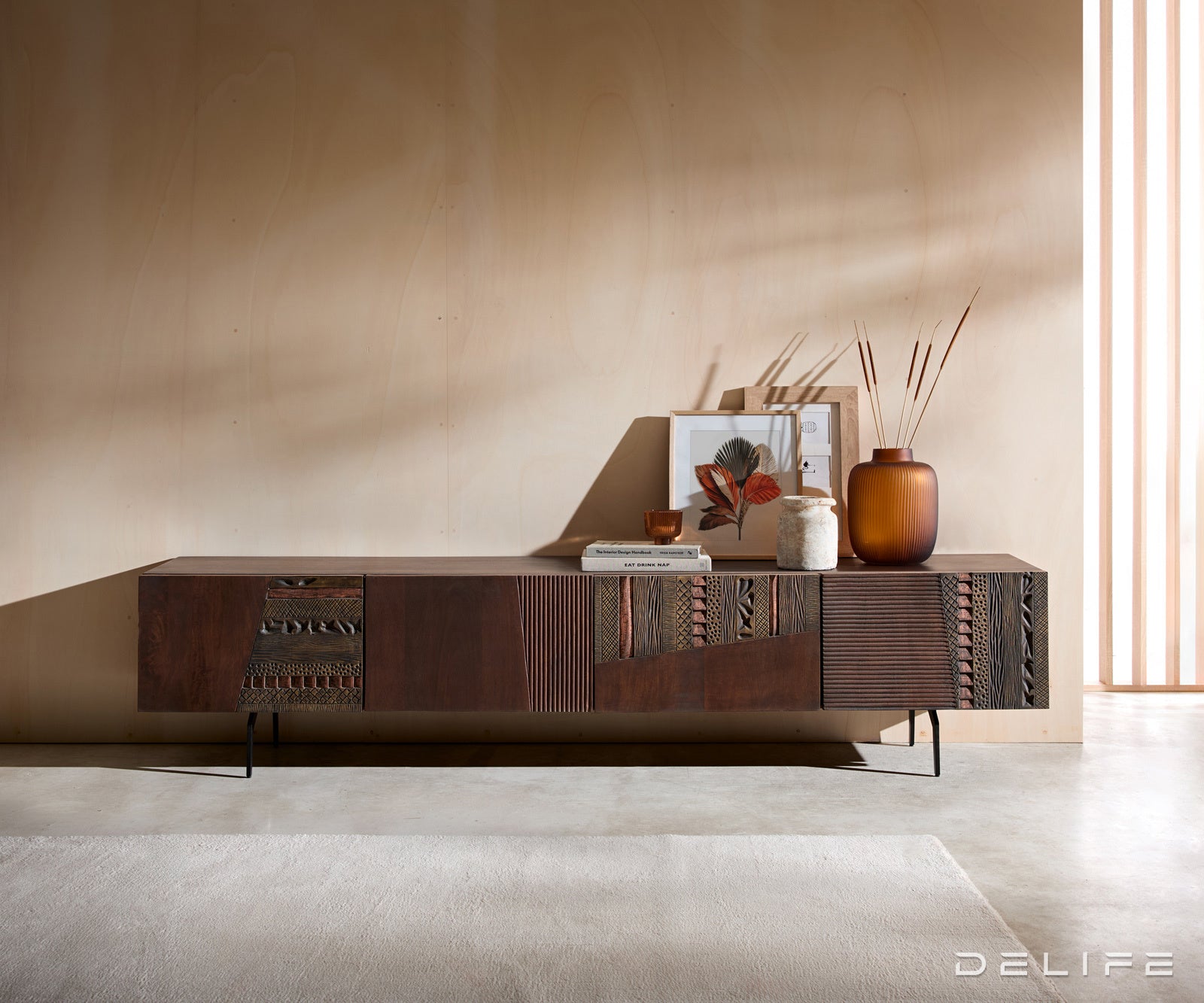 Tv komoda Imara 200x35cm, Material: Mango