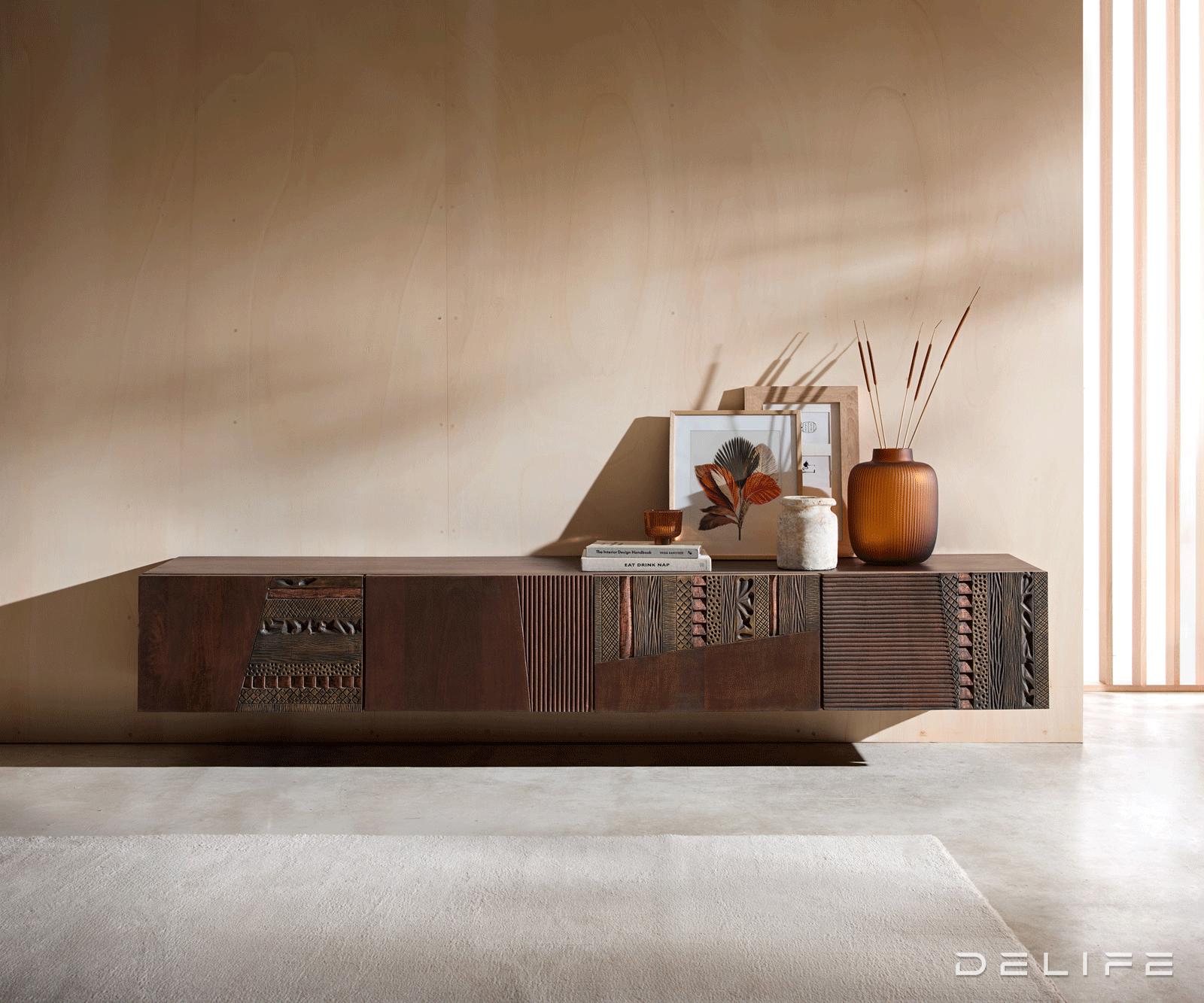 Tv komoda Imara 200x35cm, Material: Mango