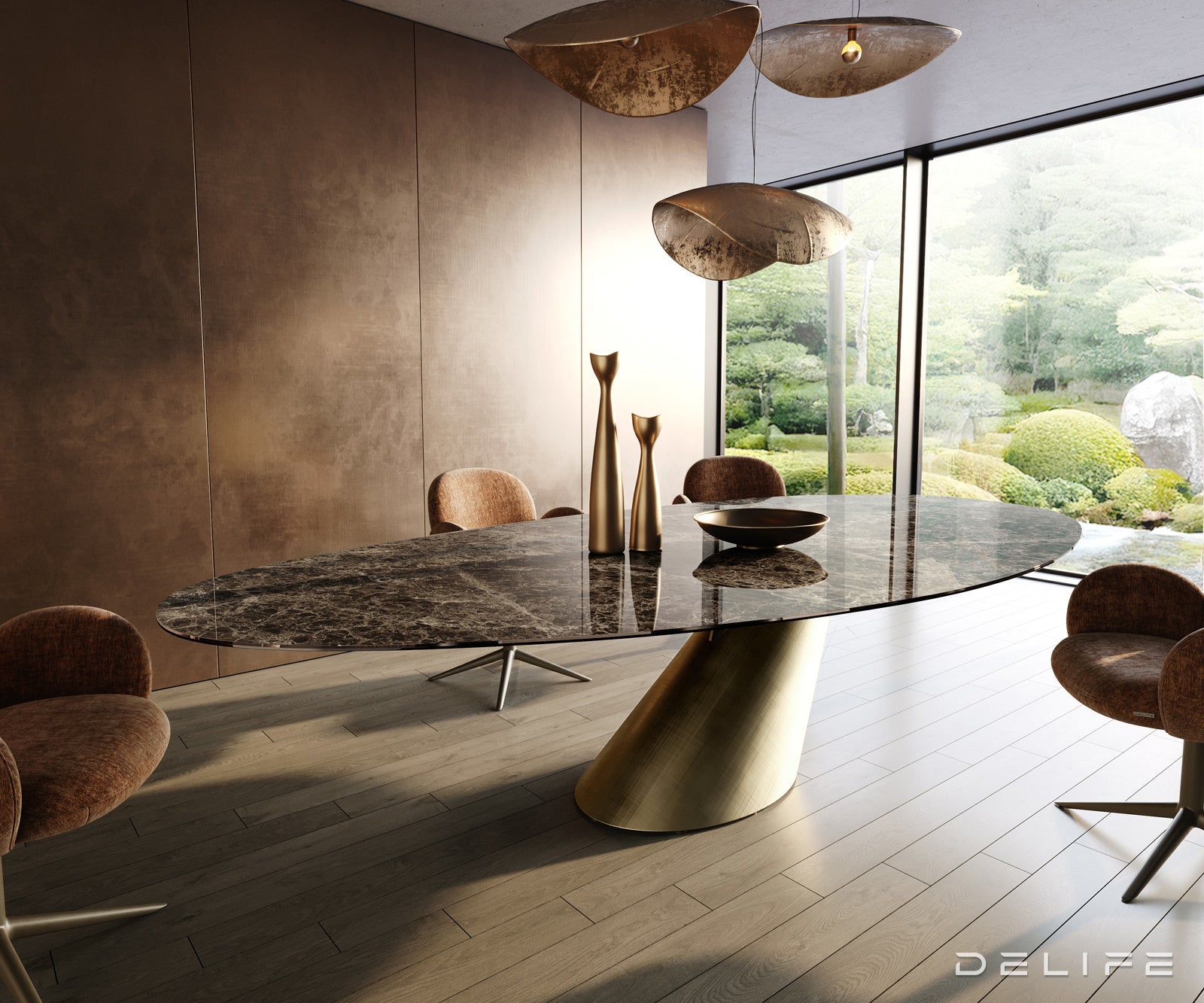 Jedilna miza Edge 315x150 cm, material: keramika Emperador Extra Lucidato