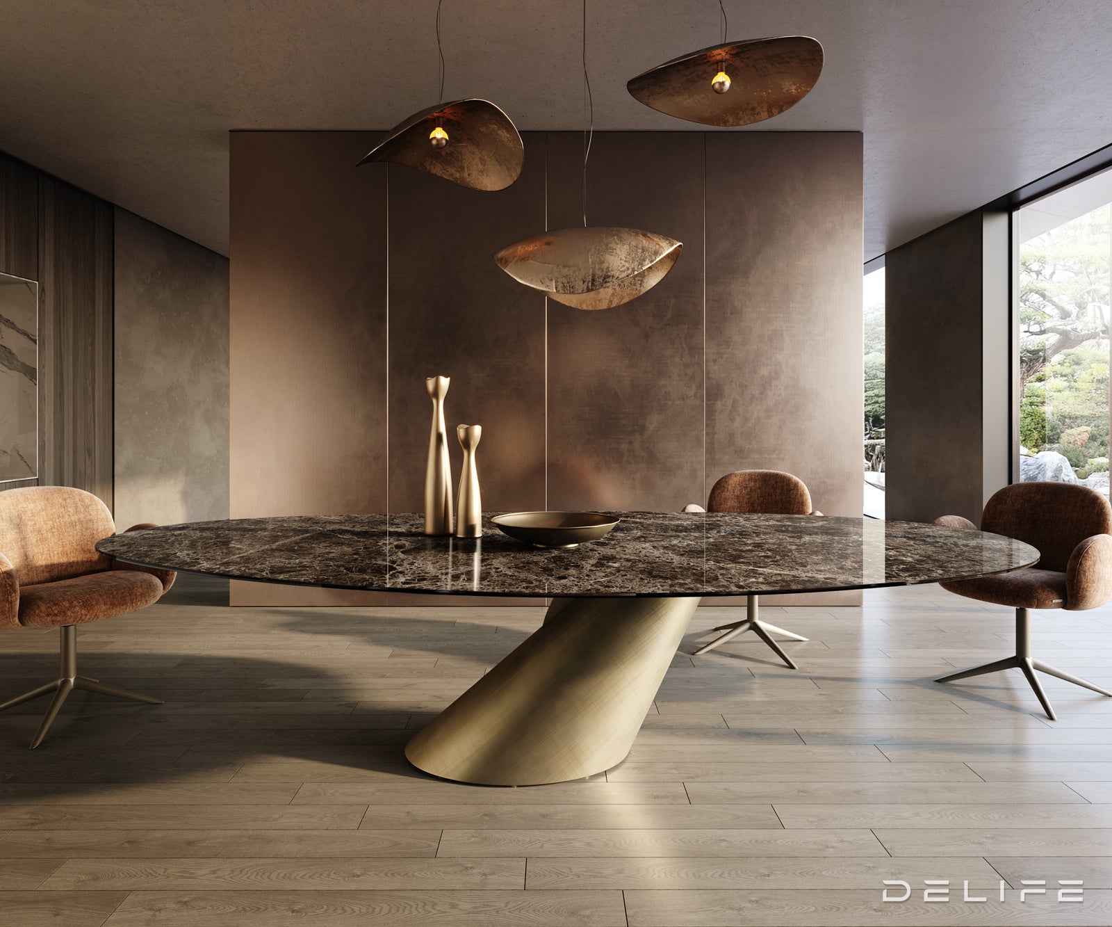 Jedilna miza Edge 315x150 cm, material: keramika Emperador Extra Lucidato