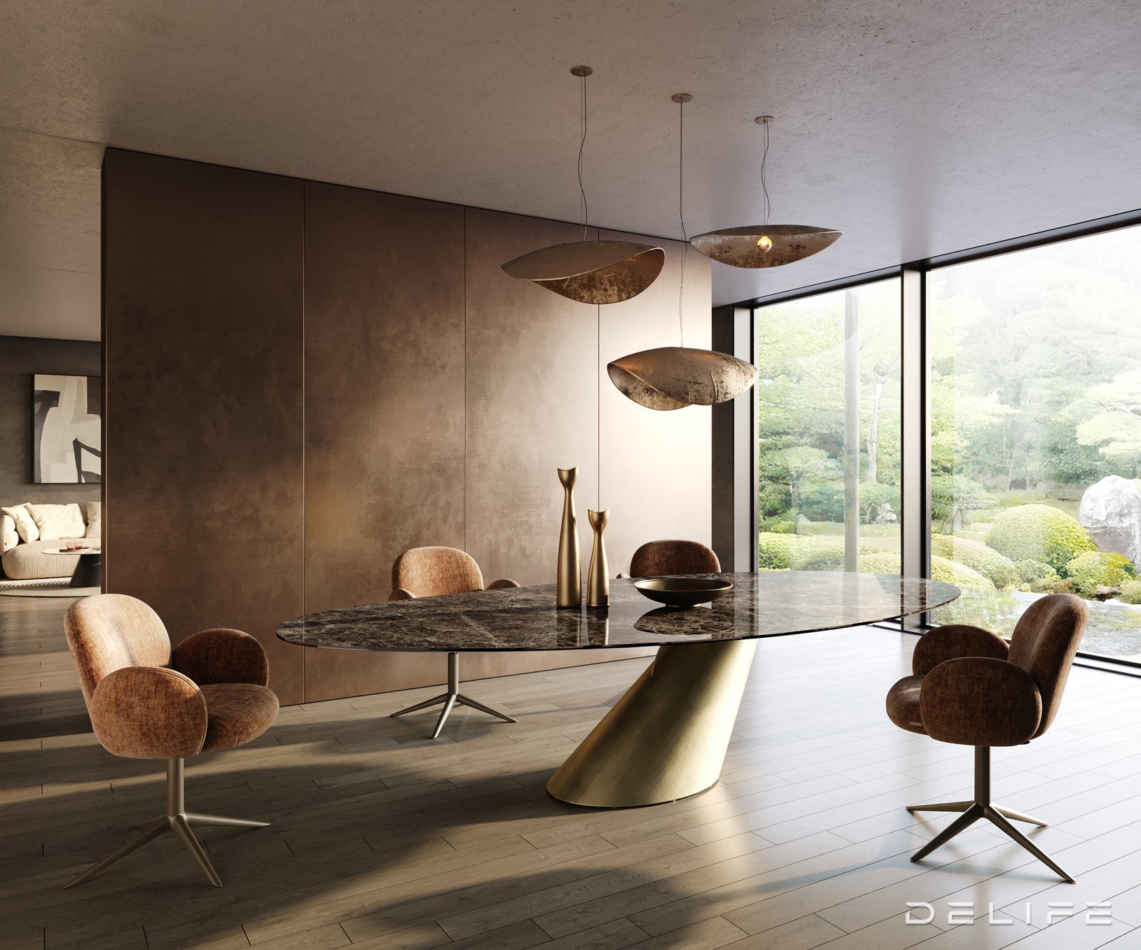Jedilna miza Edge 315x150 cm, material: keramika Emperador Extra Lucidato