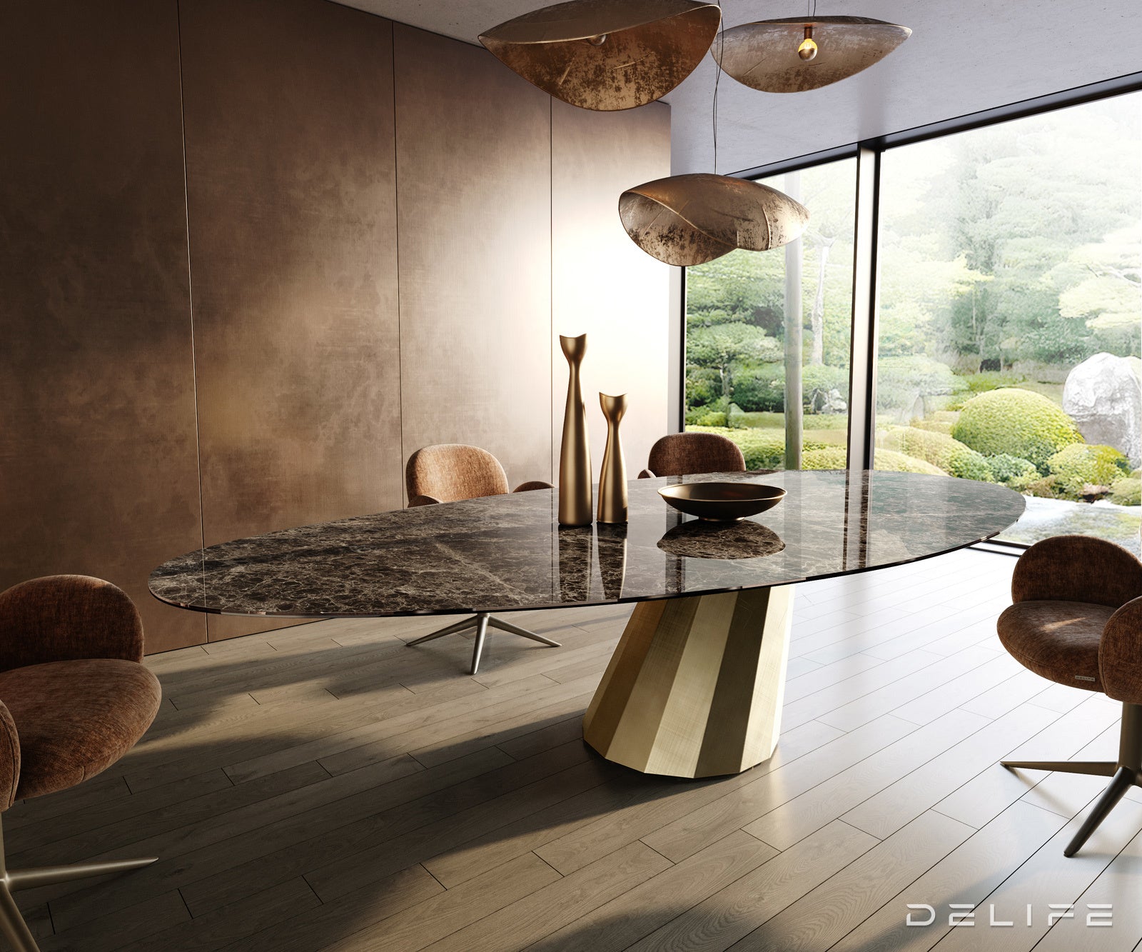 Jedilna miza Edge 315x150 cm, material: keramika Laminam Emperador Extra Lucidato