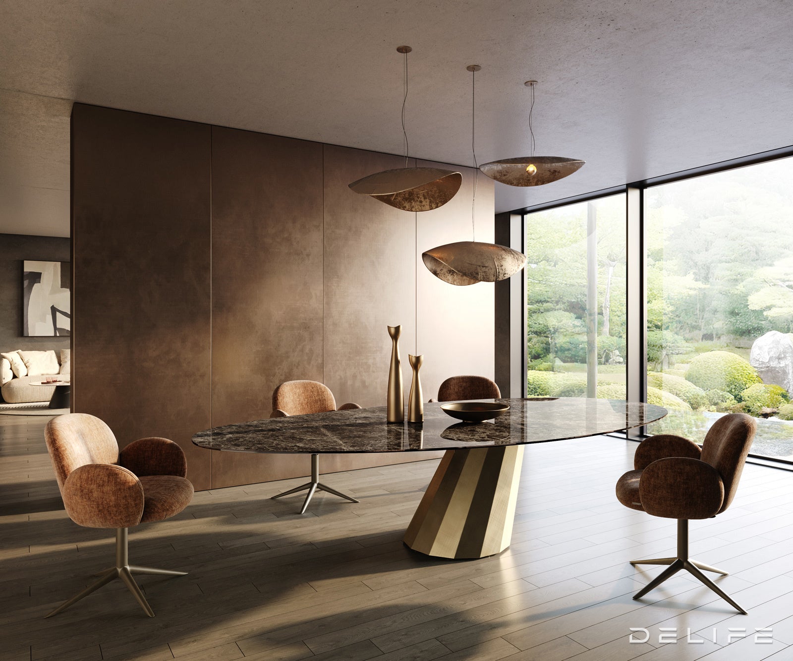 Jedilna miza Edge 315x150 cm, material: keramika Laminam Emperador Extra Lucidato