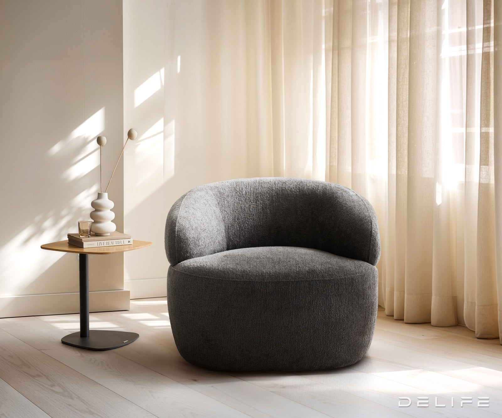 Fotelja Nova 88x88cm, Material: Boucle