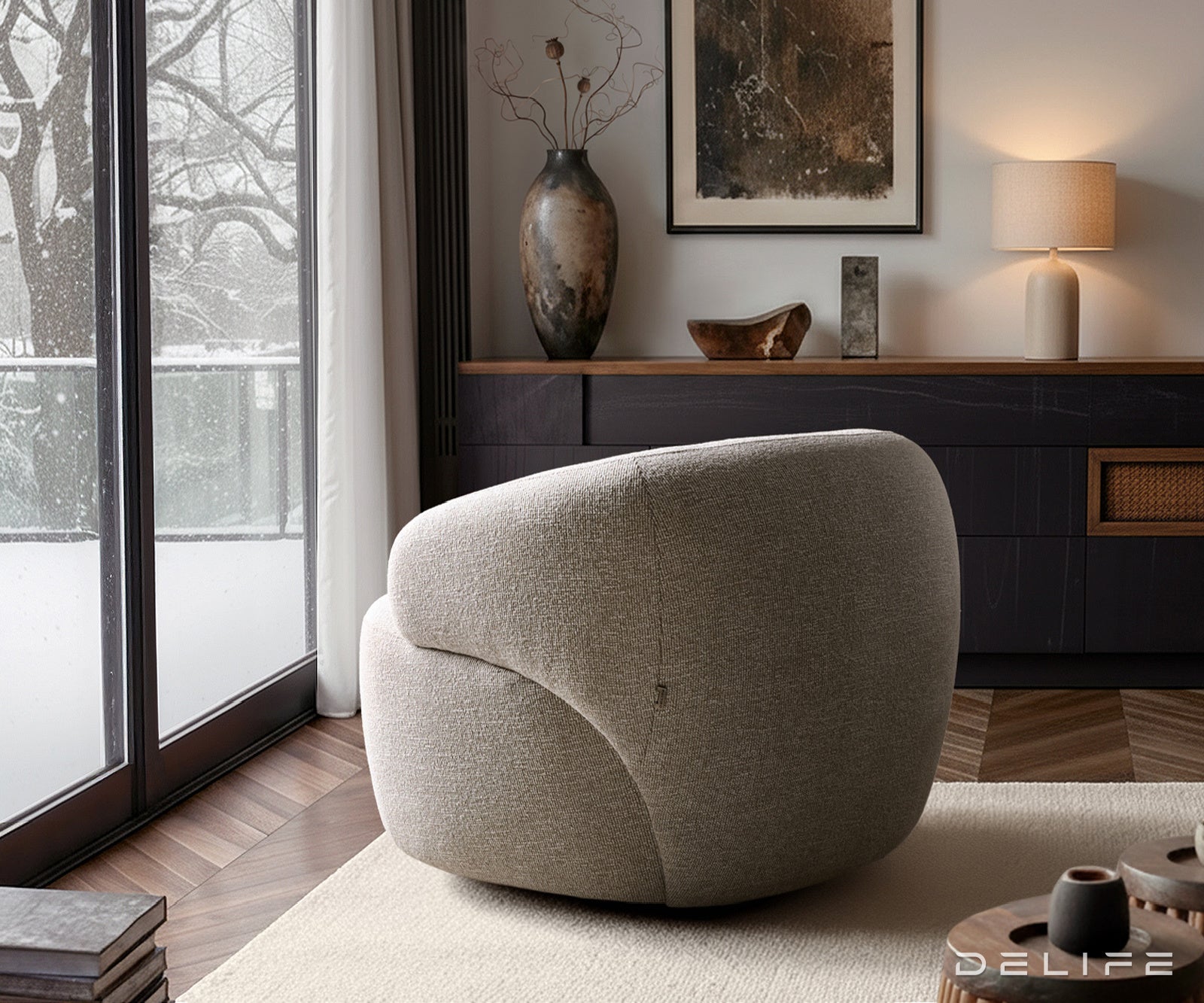 Fotelja Nova 88x88cm, Material: Strukturirana Tkanina