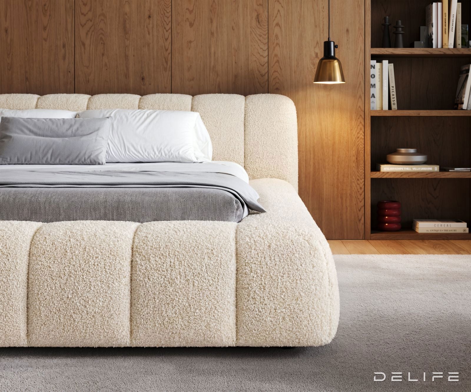 Okvir postelje Cutio 180x200 cm, material: tkanina Teddy