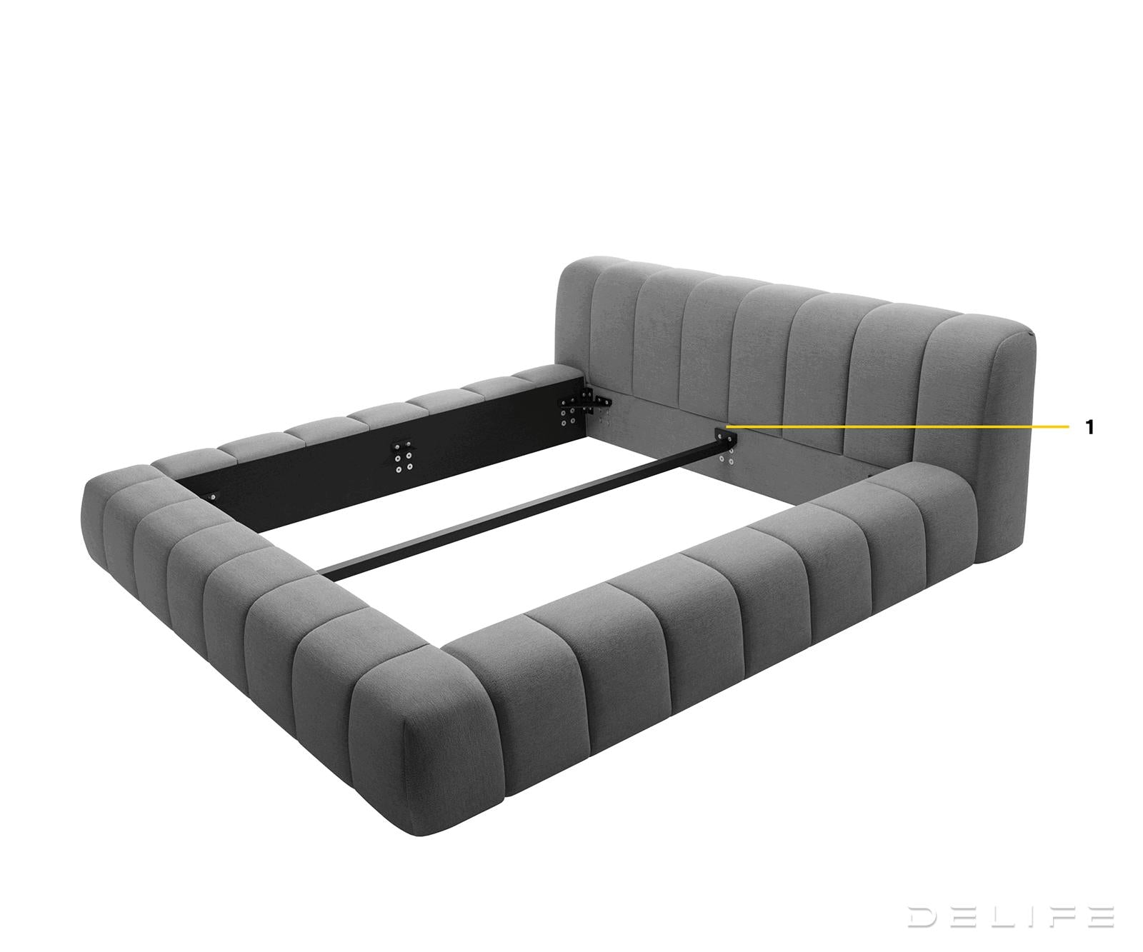 Okvir postelje Cutio 180x200 cm, material: tkanina Teddy