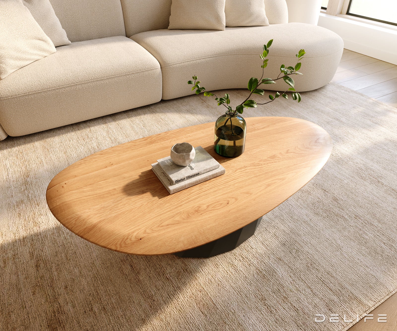 Klub mizica Edge 140x75cm, Material: Hrast