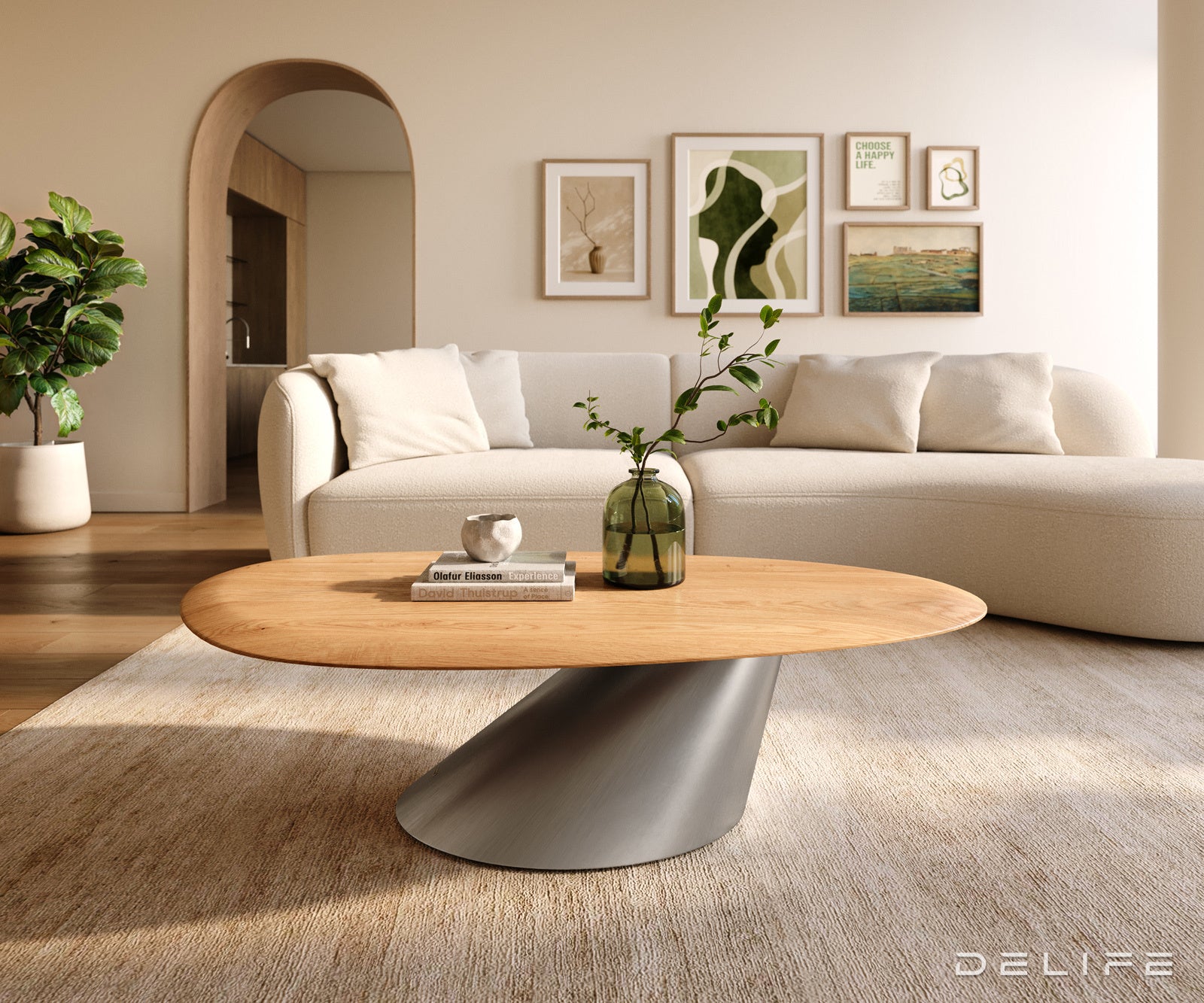 Klub mizica Edge 140x75cm, Material: Hrast