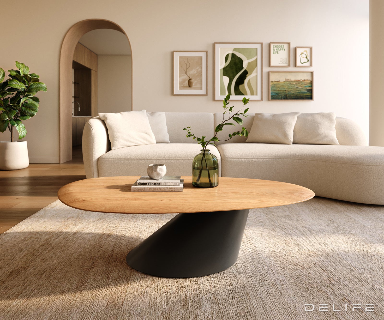 Klub mizica Edge 140x75cm, Material: Hrast