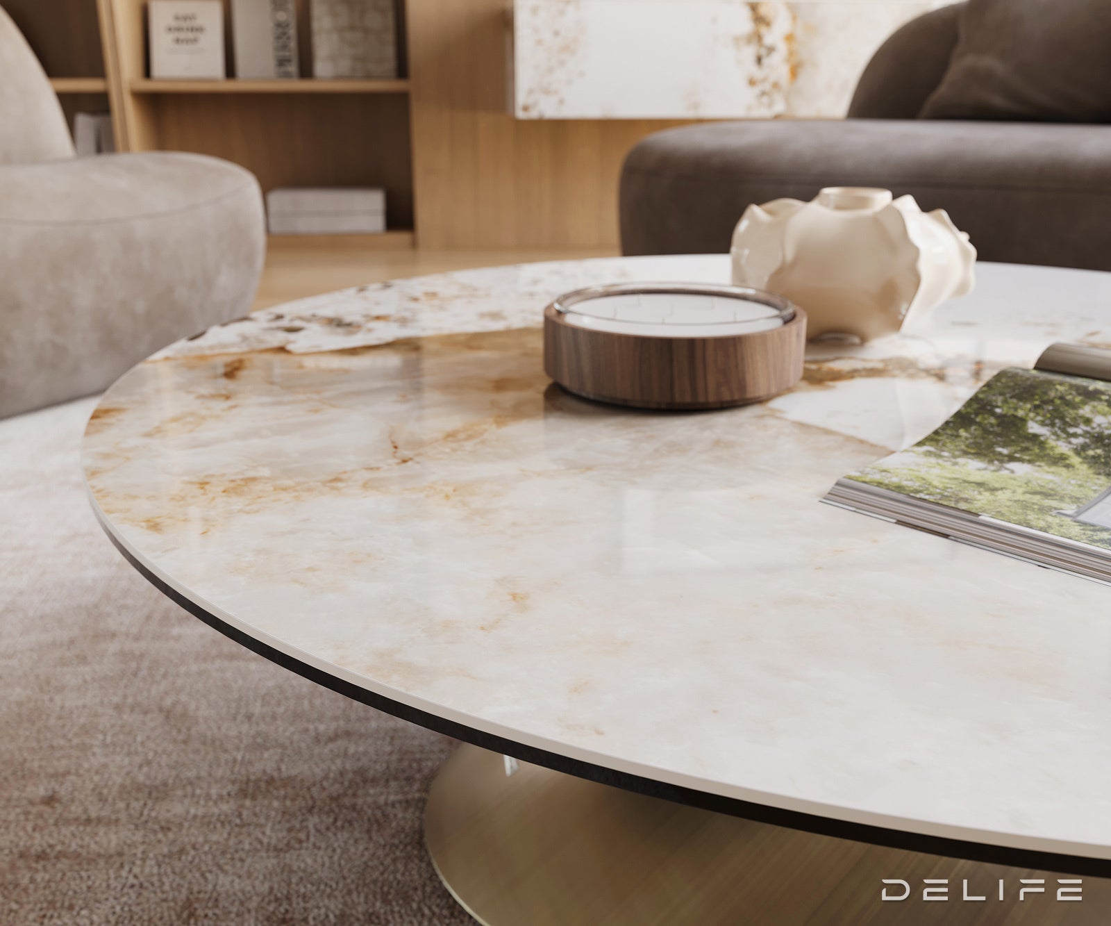 Klub mizica Edge 100x100cm, Material: keramika Minas Melange