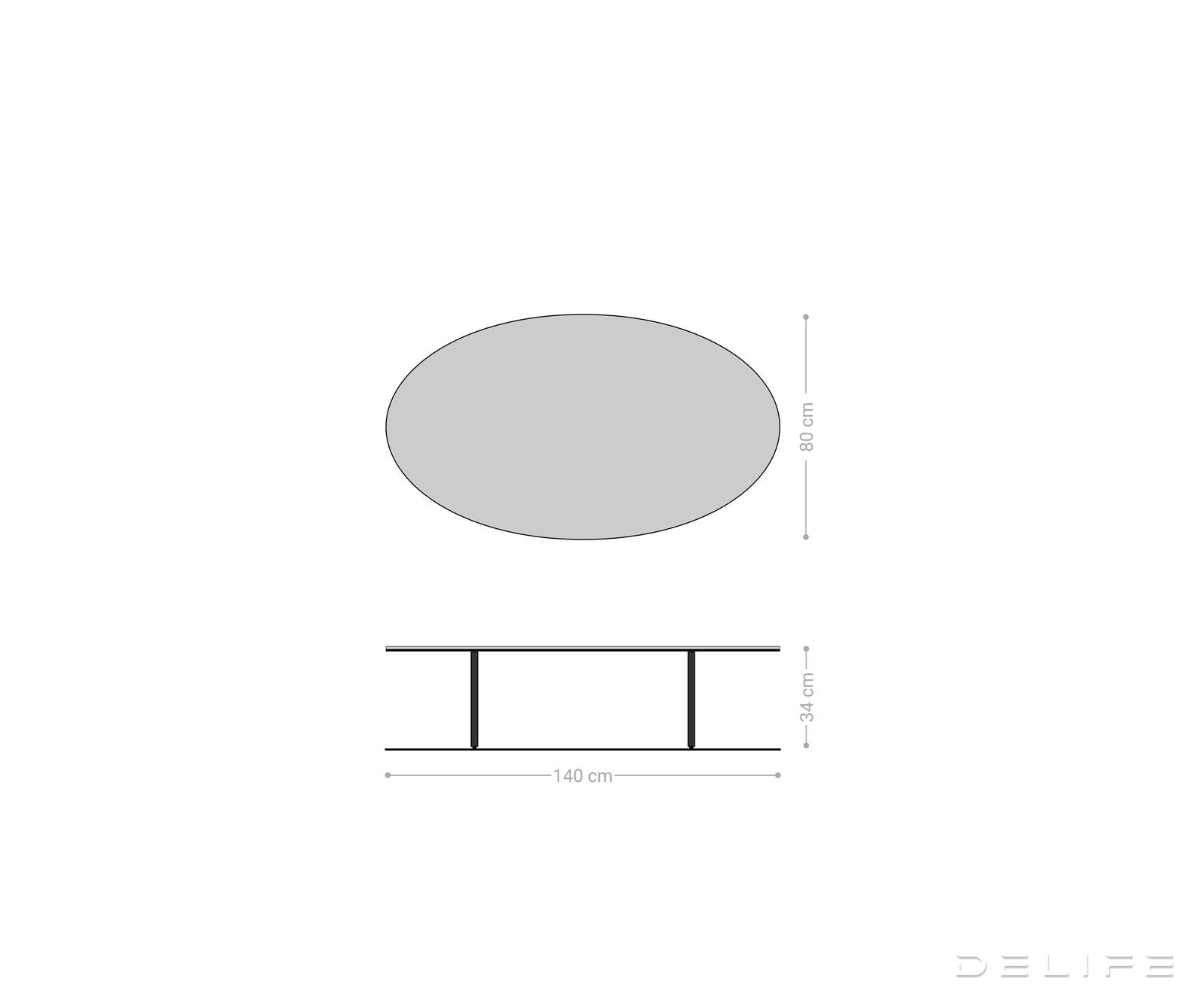 Klubska mizica Edge 140x80 cm, material: keramika Laminam Noir Desir
