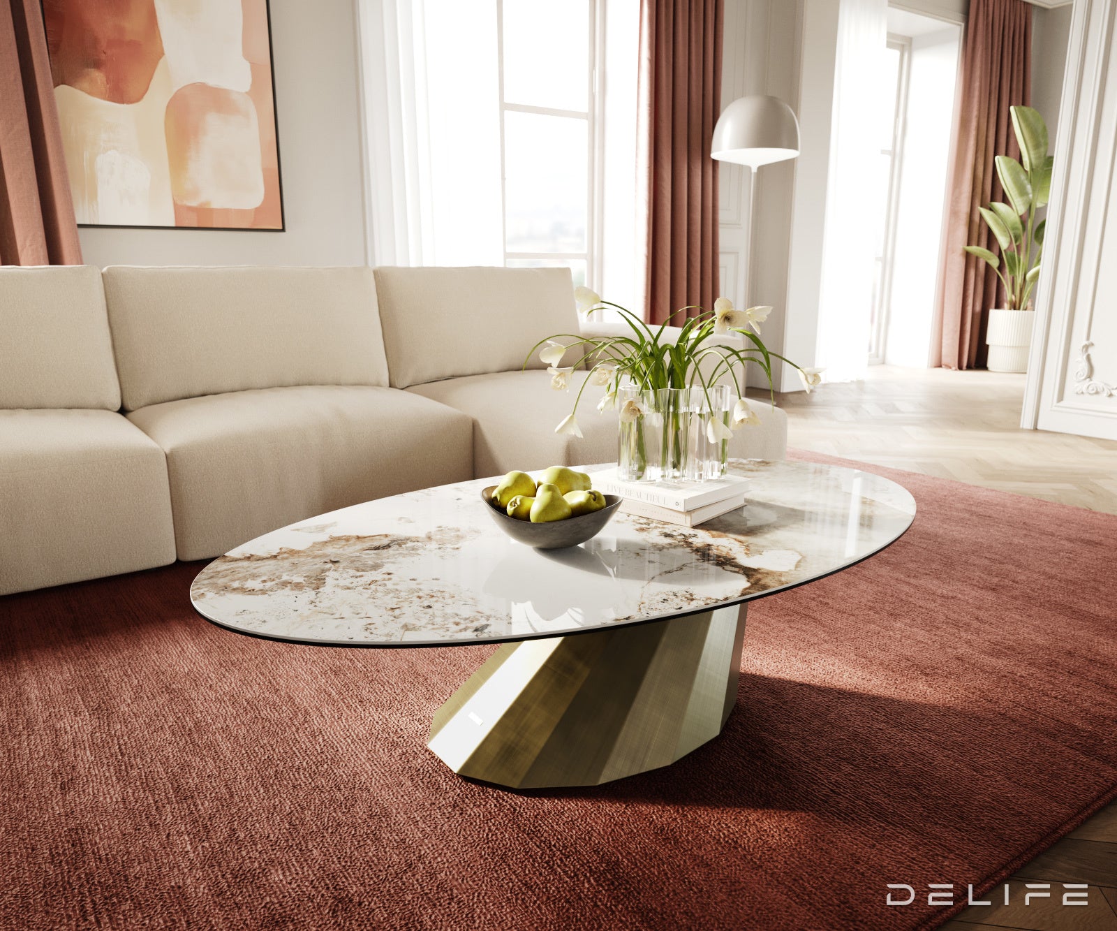 Klub mizica Edge 140x80cm, Material: Keramika Minas Melange