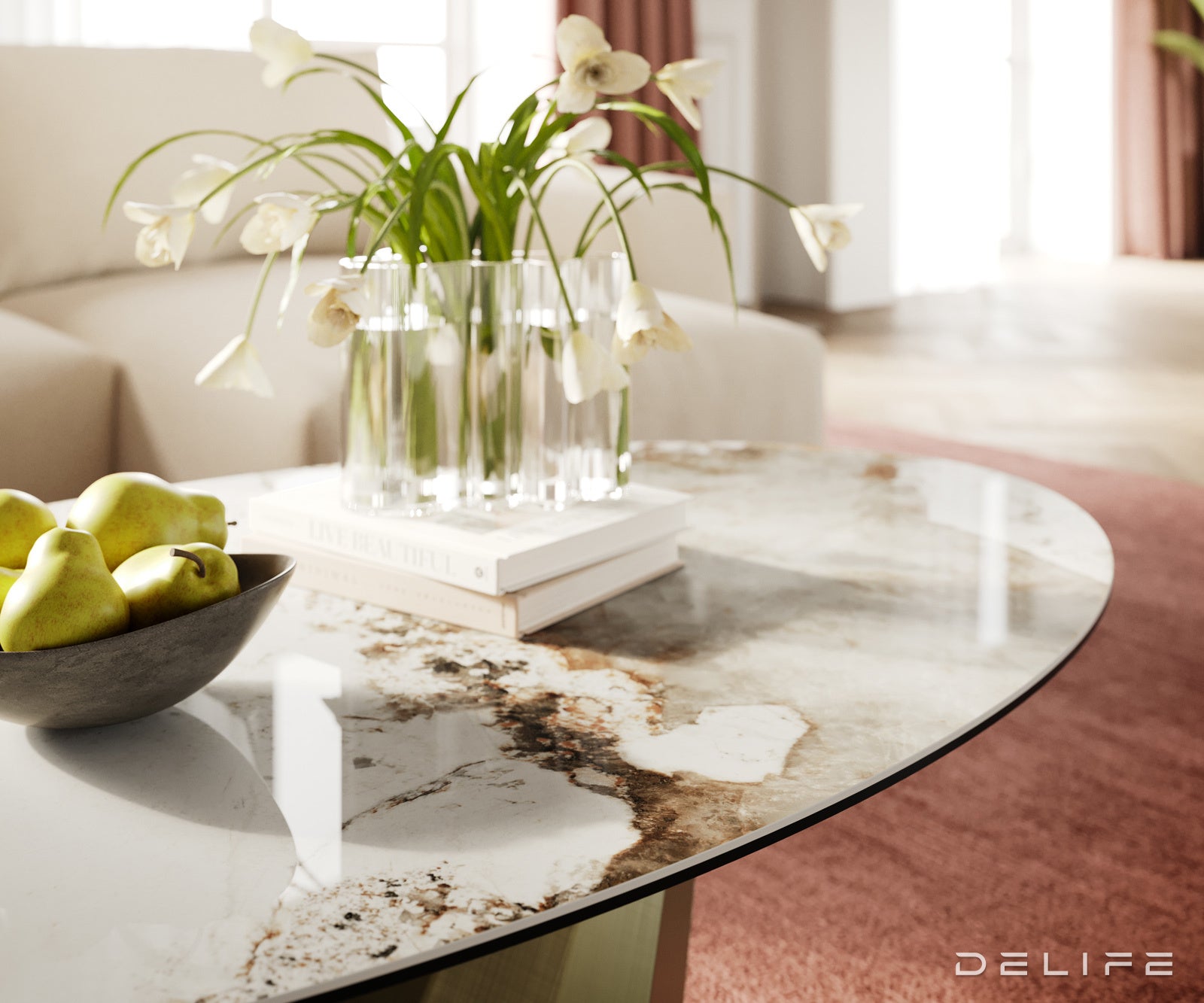 Klub mizica Edge 140x80cm, Material: Keramika Minas Melange