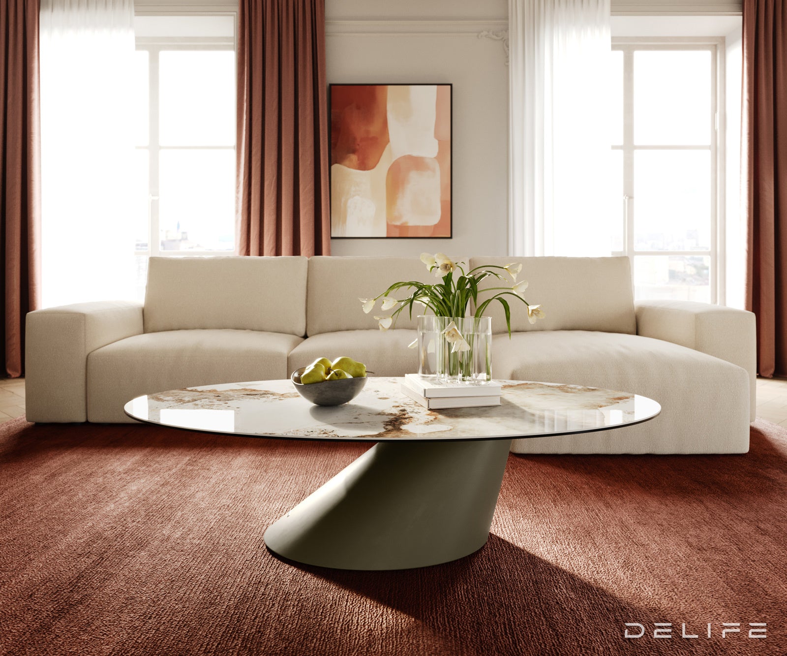 Klub mizica Edge 140x80cm, Material: Keramika Minas Melange