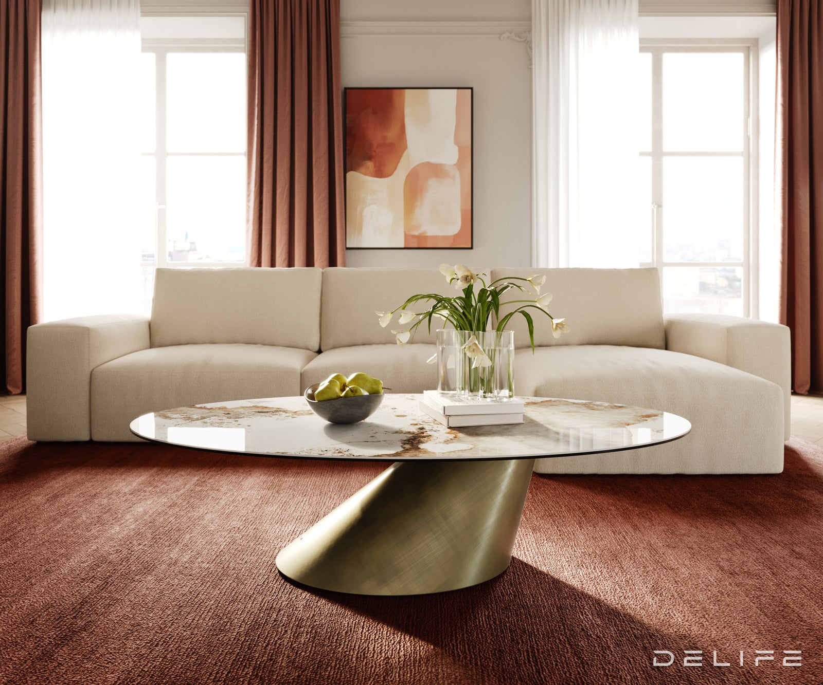 Klub mizica Edge 140x80cm, Material: Keramika Minas Melange