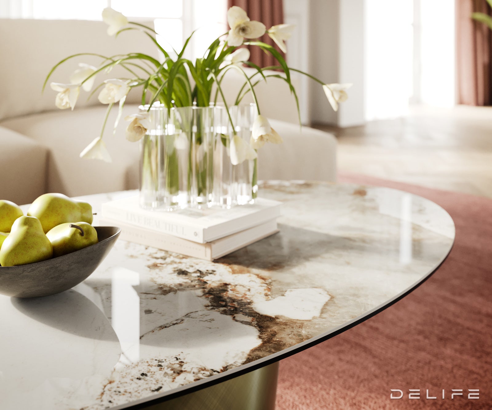 Klub mizica Edge 140x80cm, Material: Keramika Minas Melange