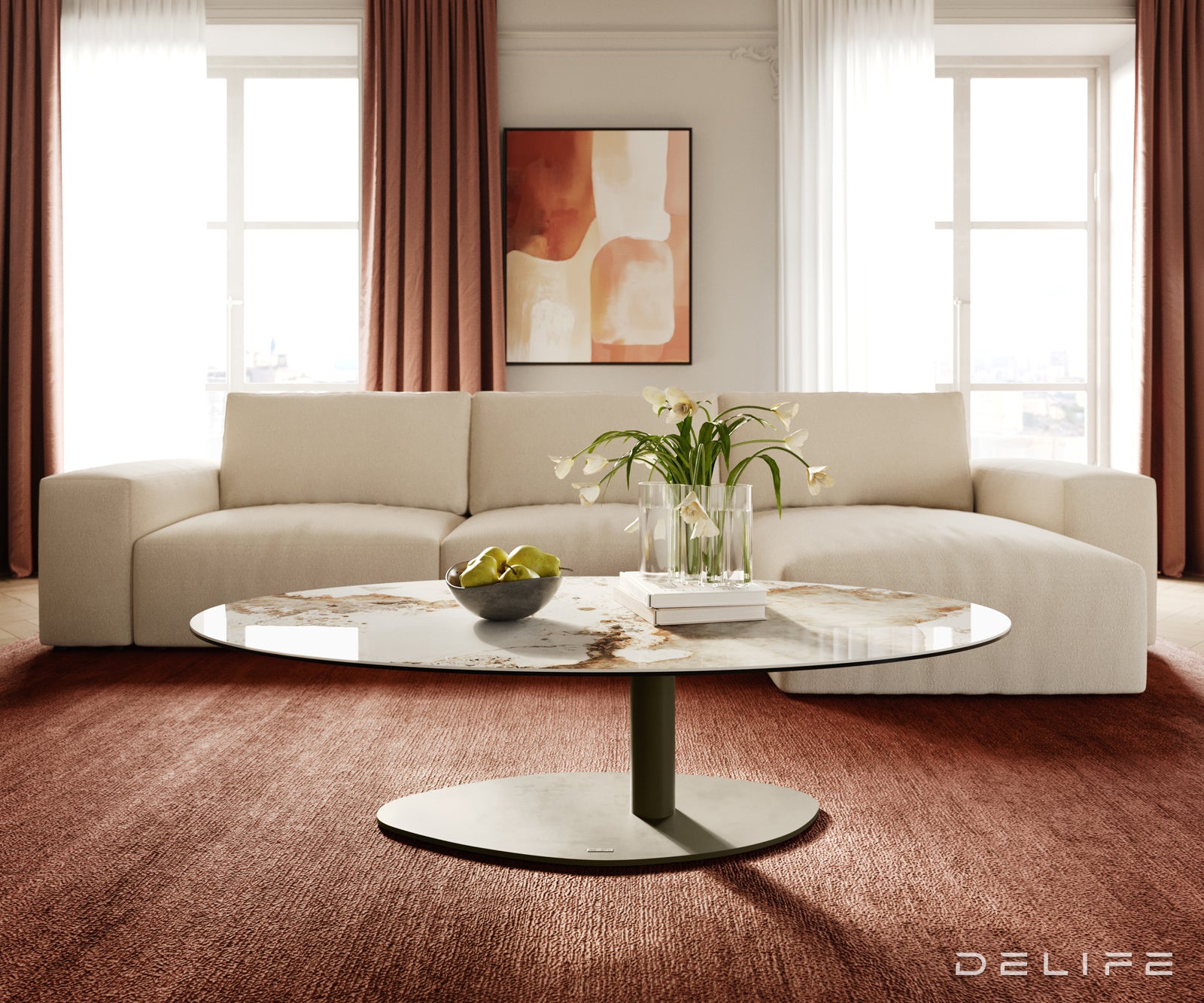 Klub mizica Edge 140x80cm, Material: Keramika Minas Melange