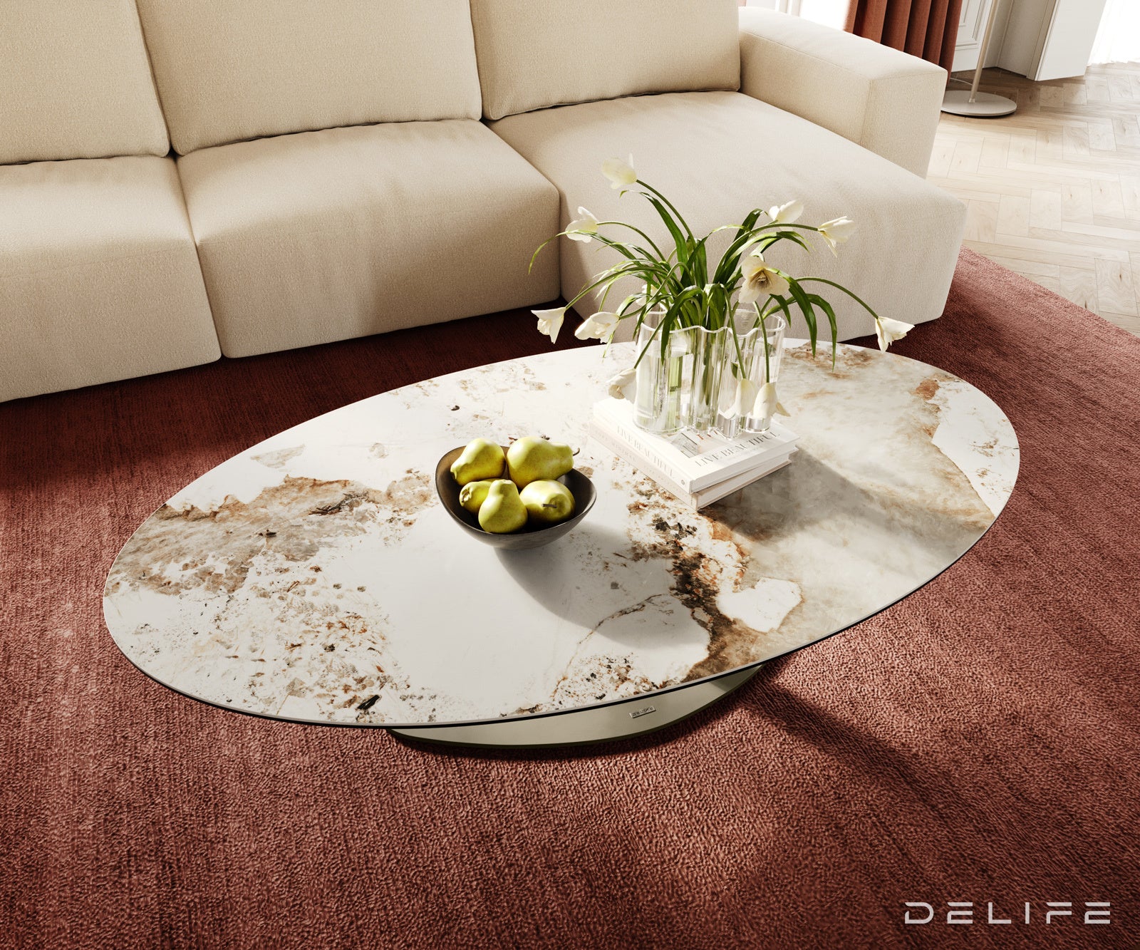 Klub mizica Edge 140x80cm, Material: Keramika Minas Melange