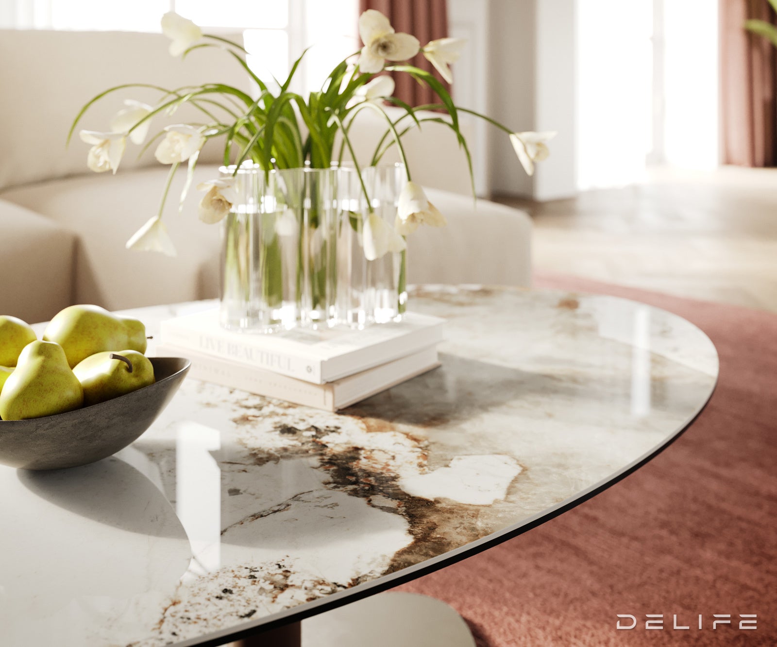 Klub mizica Edge 140x80cm, Material: Keramika Minas Melange