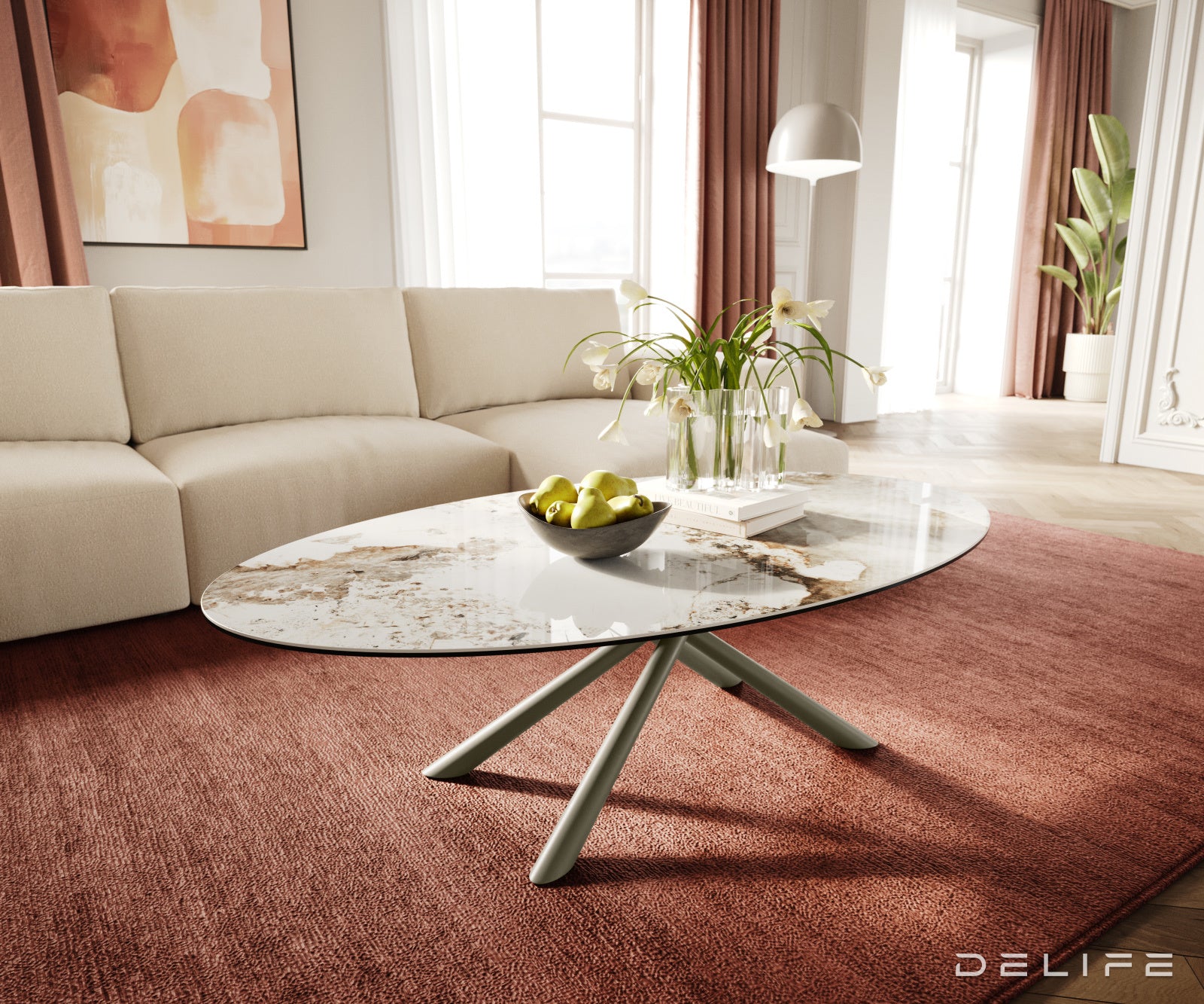 Klub mizica Edge 140x80cm, Material: Keramika Minas Melange