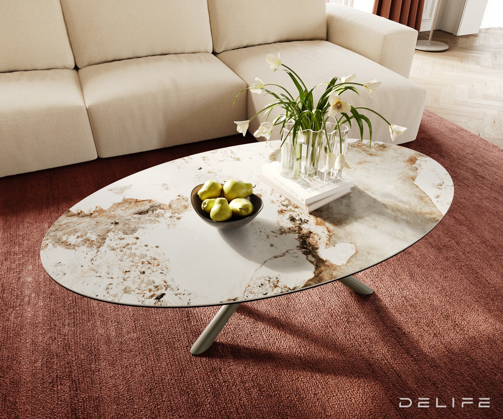 Klub mizica Edge 140x80cm, Material: Keramika Minas Melange