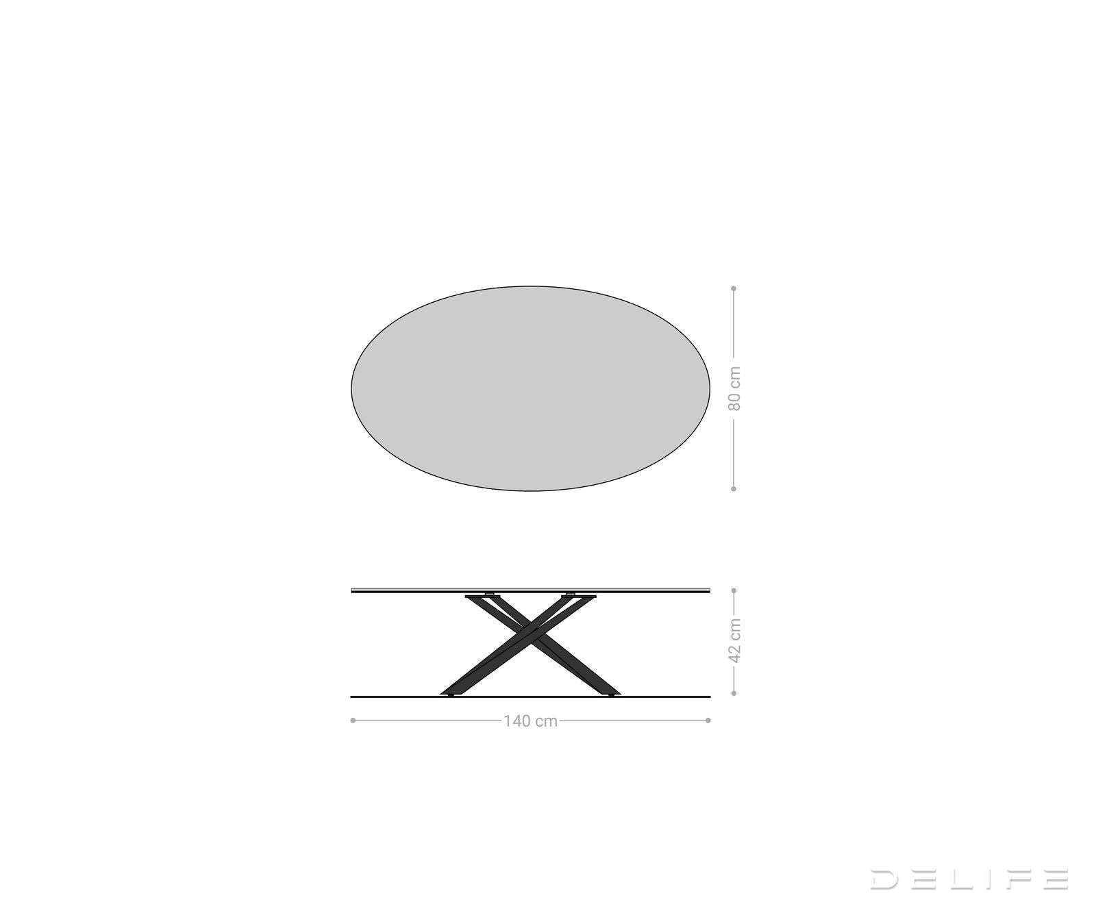 Klub mizica Edge 140x80cm, Material: Keramika Minas Melange