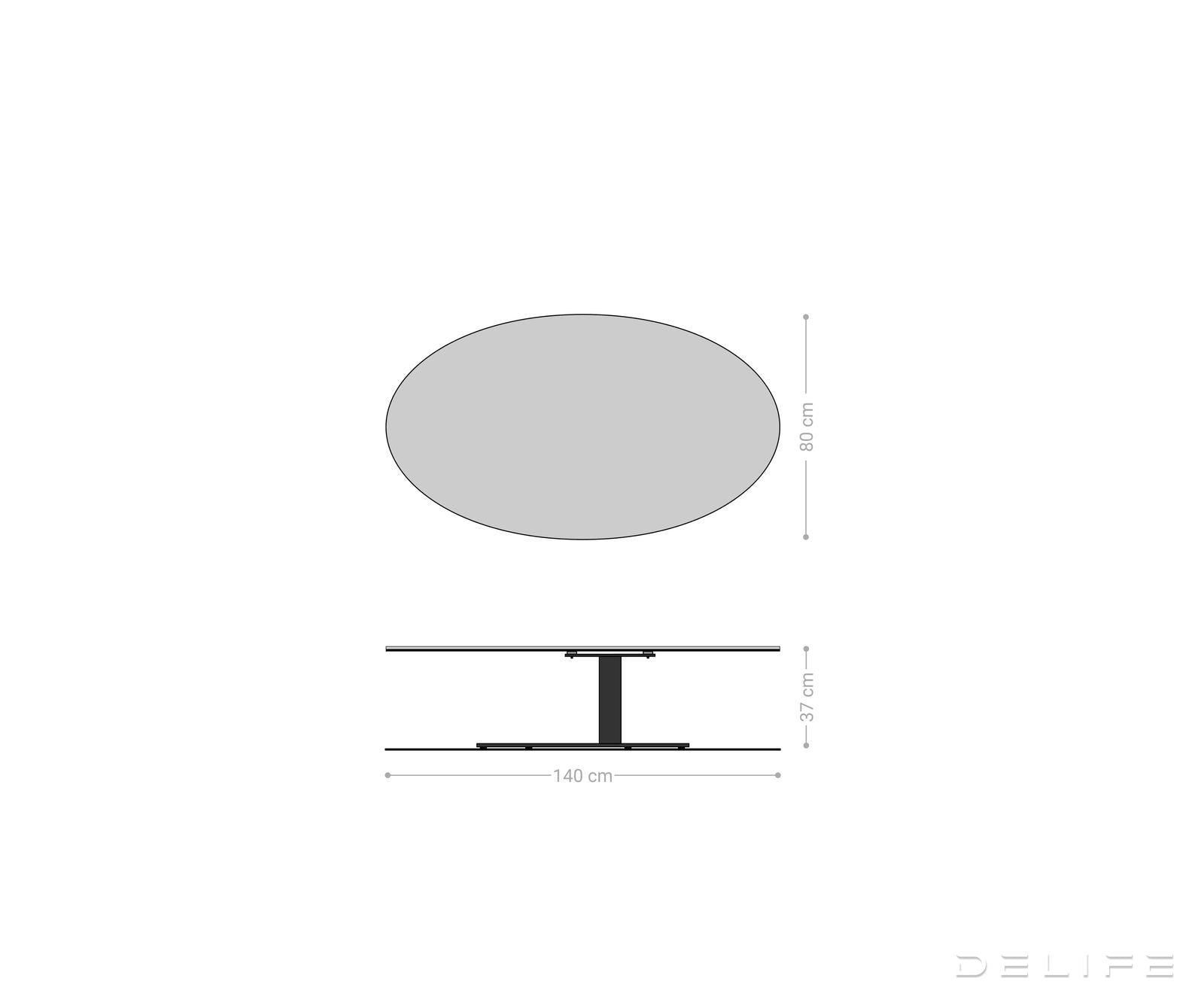 Klub mizica Edge 140x80cm, Material: Keramika Laminam Extra Lucidato