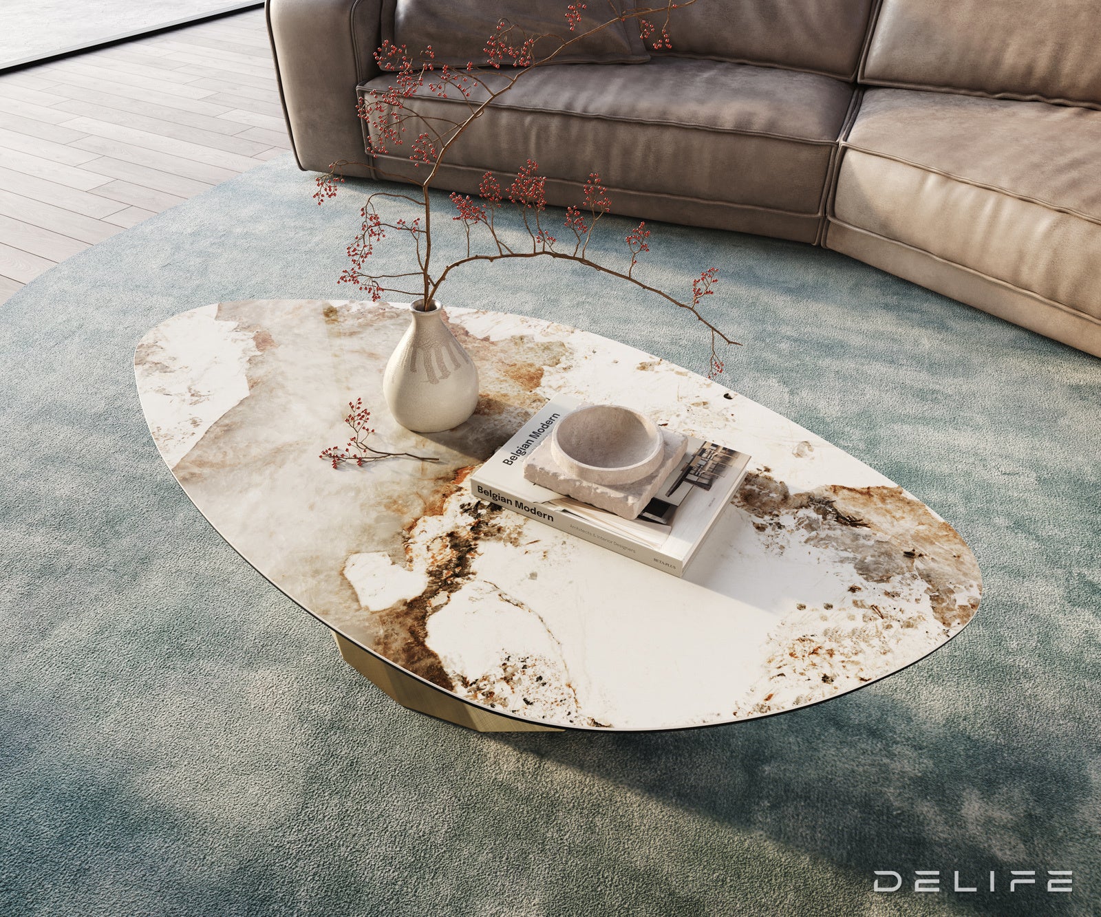 Klub mizica Edge 140x76cm, Material: Keramika Minas Melange