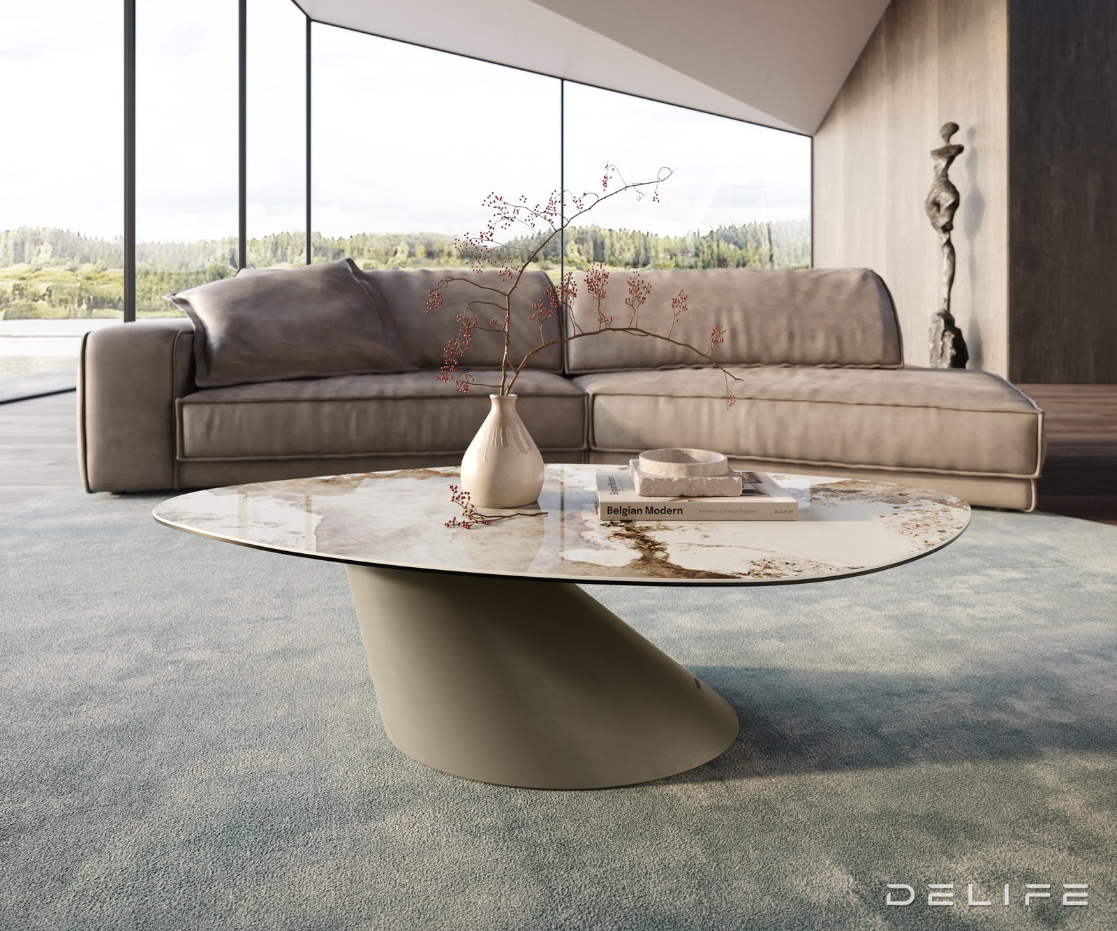 Klub mizica Edge 140x76cm, Material: Keramika Minas Melange