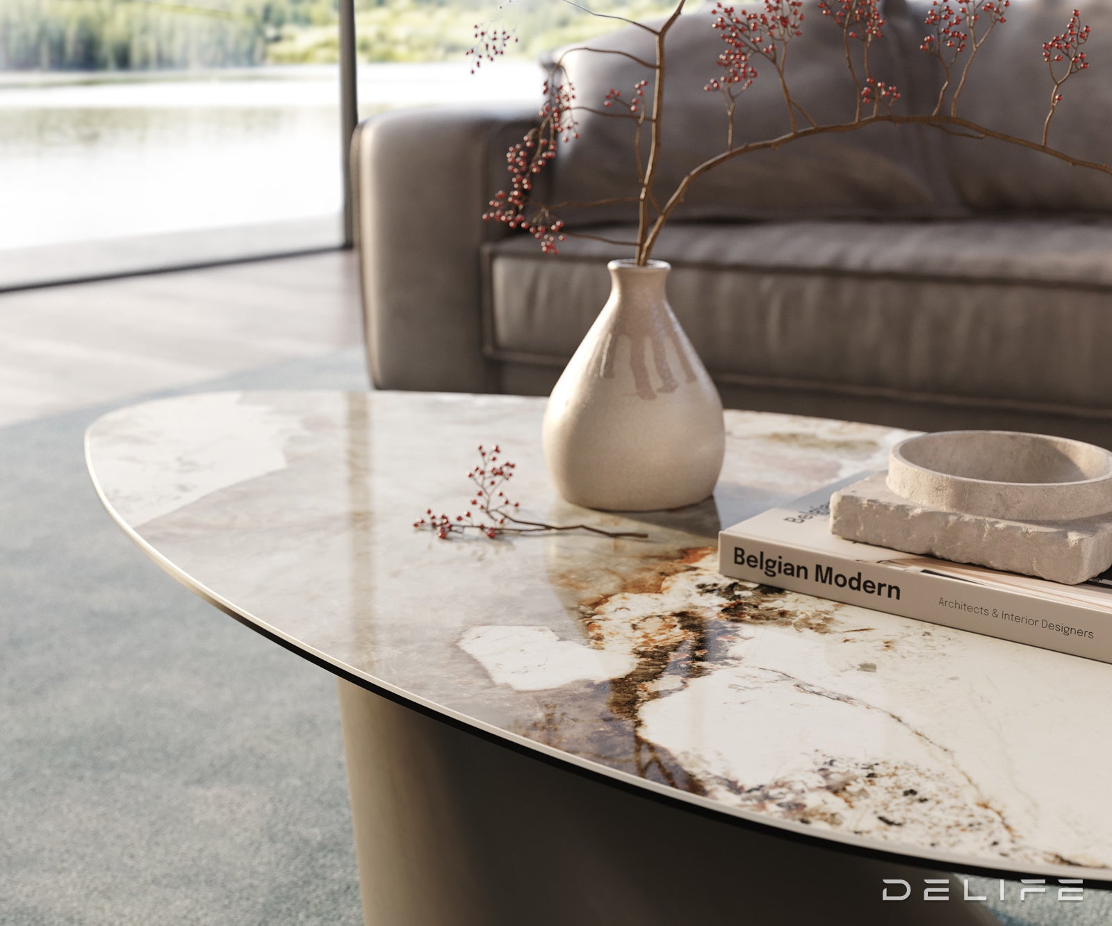 Klub mizica Edge 140x76cm, Material: Keramika Minas Melange